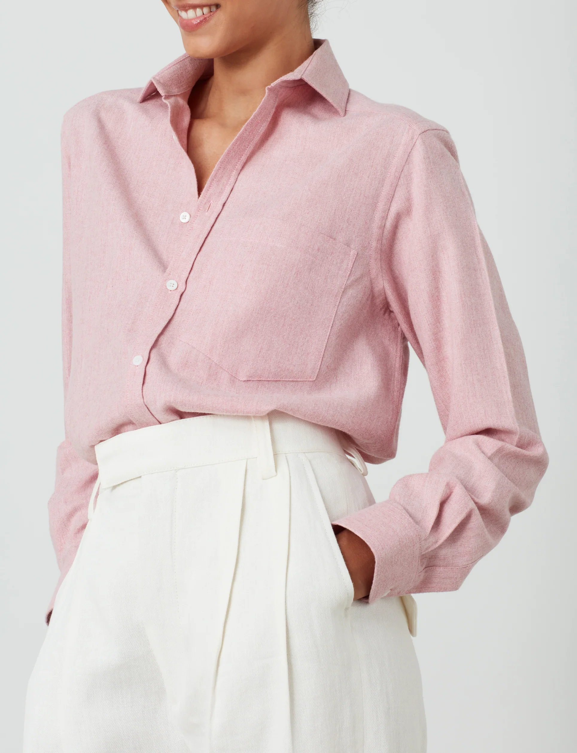 The Classic: Fine Brushed, Dusty Pink - With Nothing Underneath