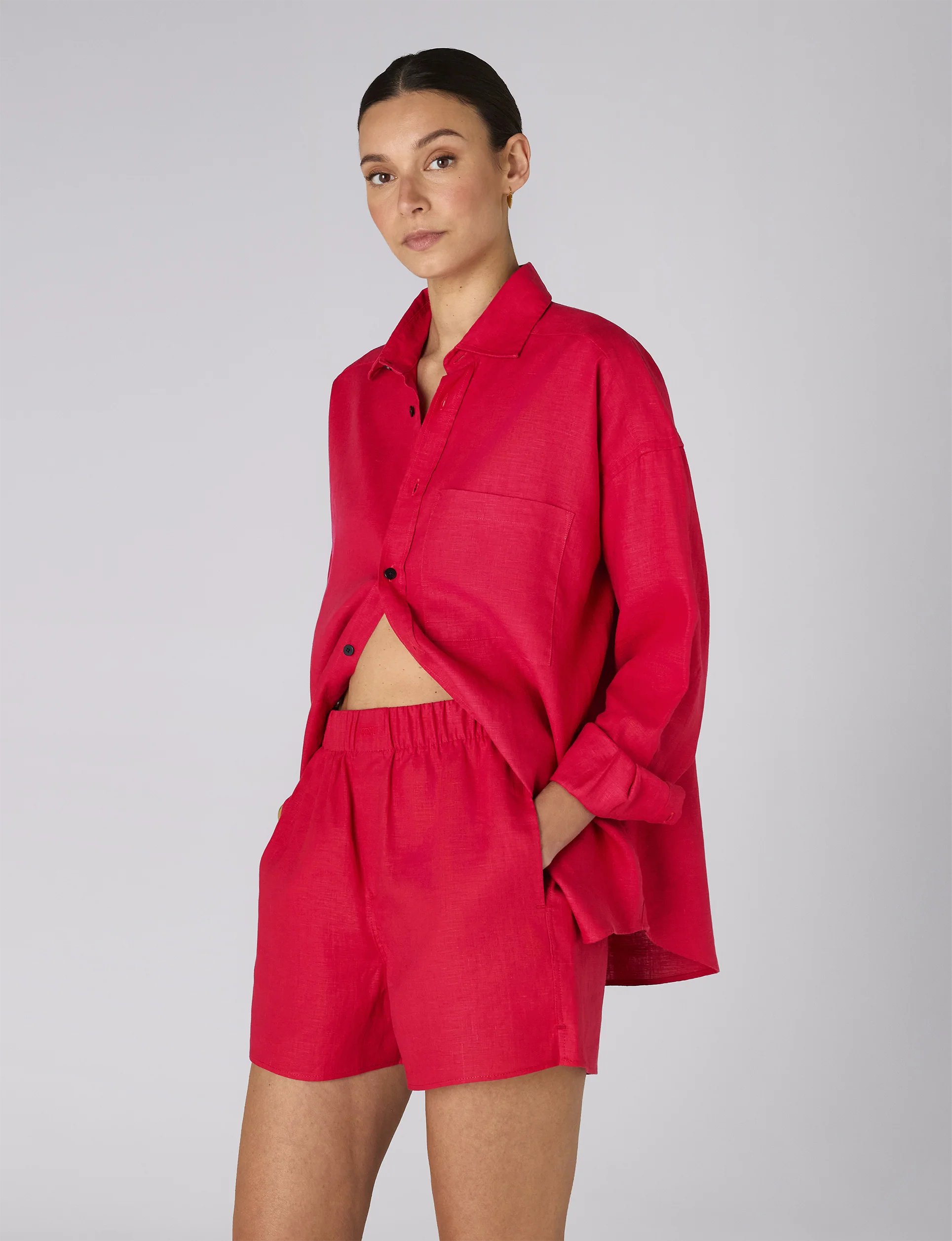 The Boxer: Hemp, Red - With Nothing Underneath