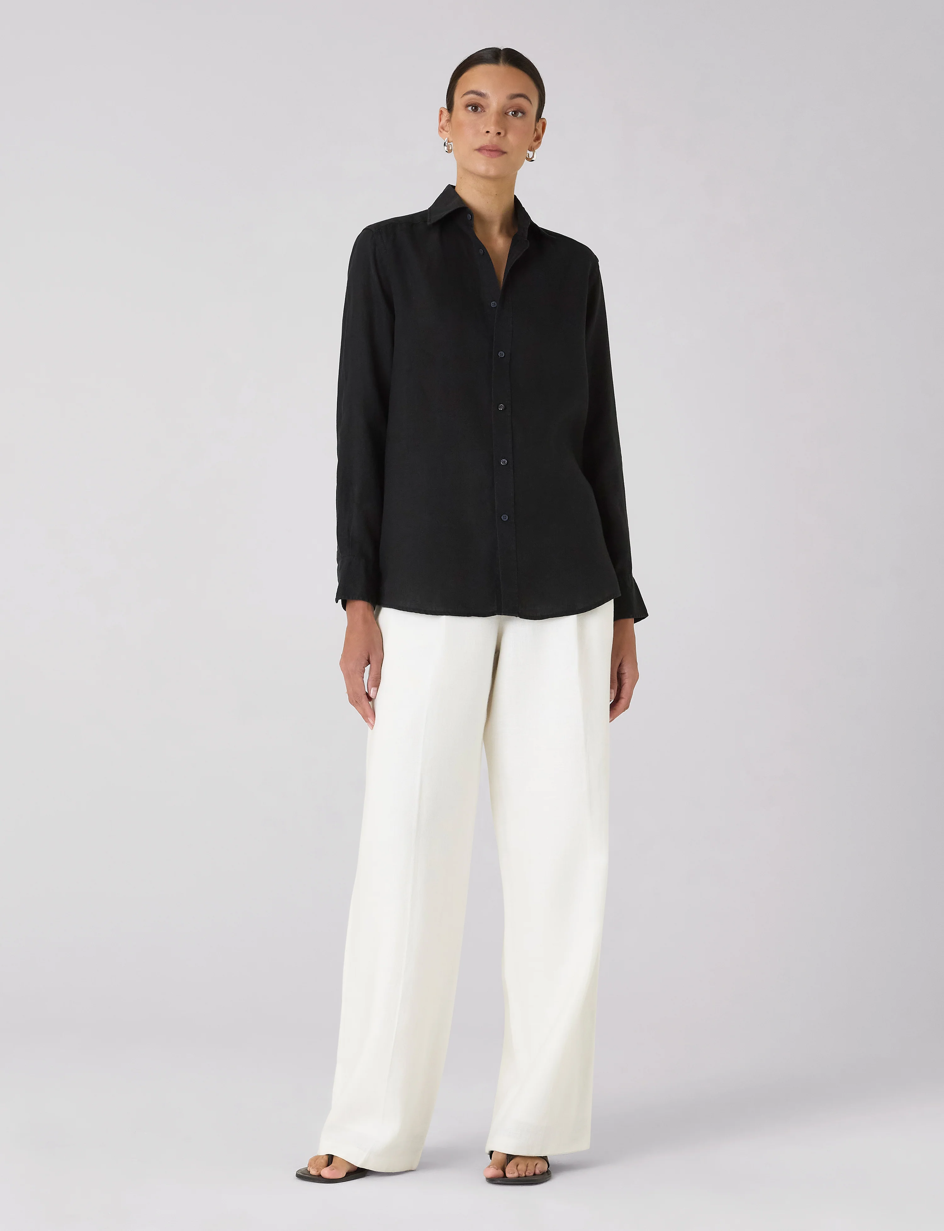 The Boyfriend: Linen, Black - With Nothing Underneath