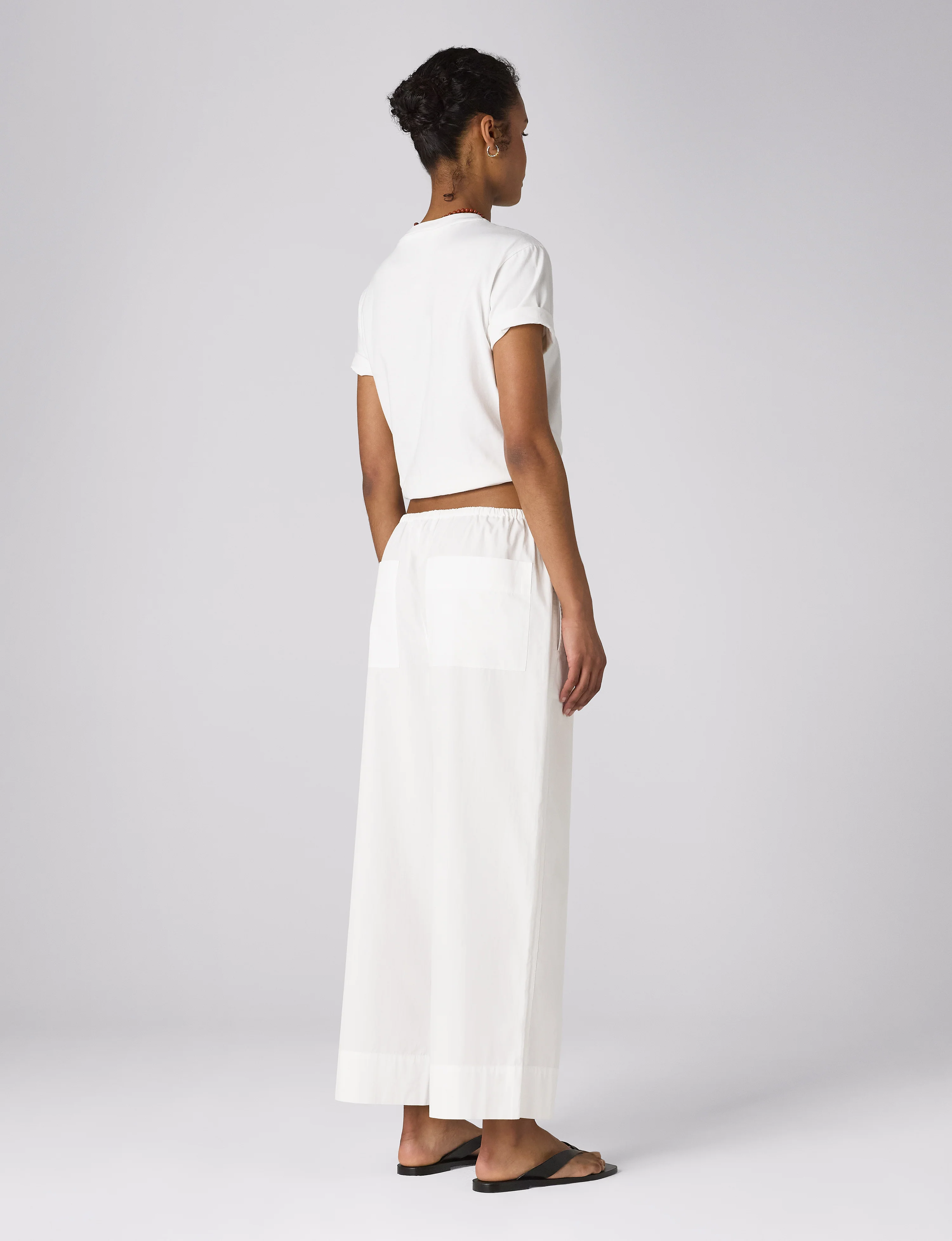 Sifnos Trousers: Fine Poplin, White x Lucy Williams - With Nothing Underneath