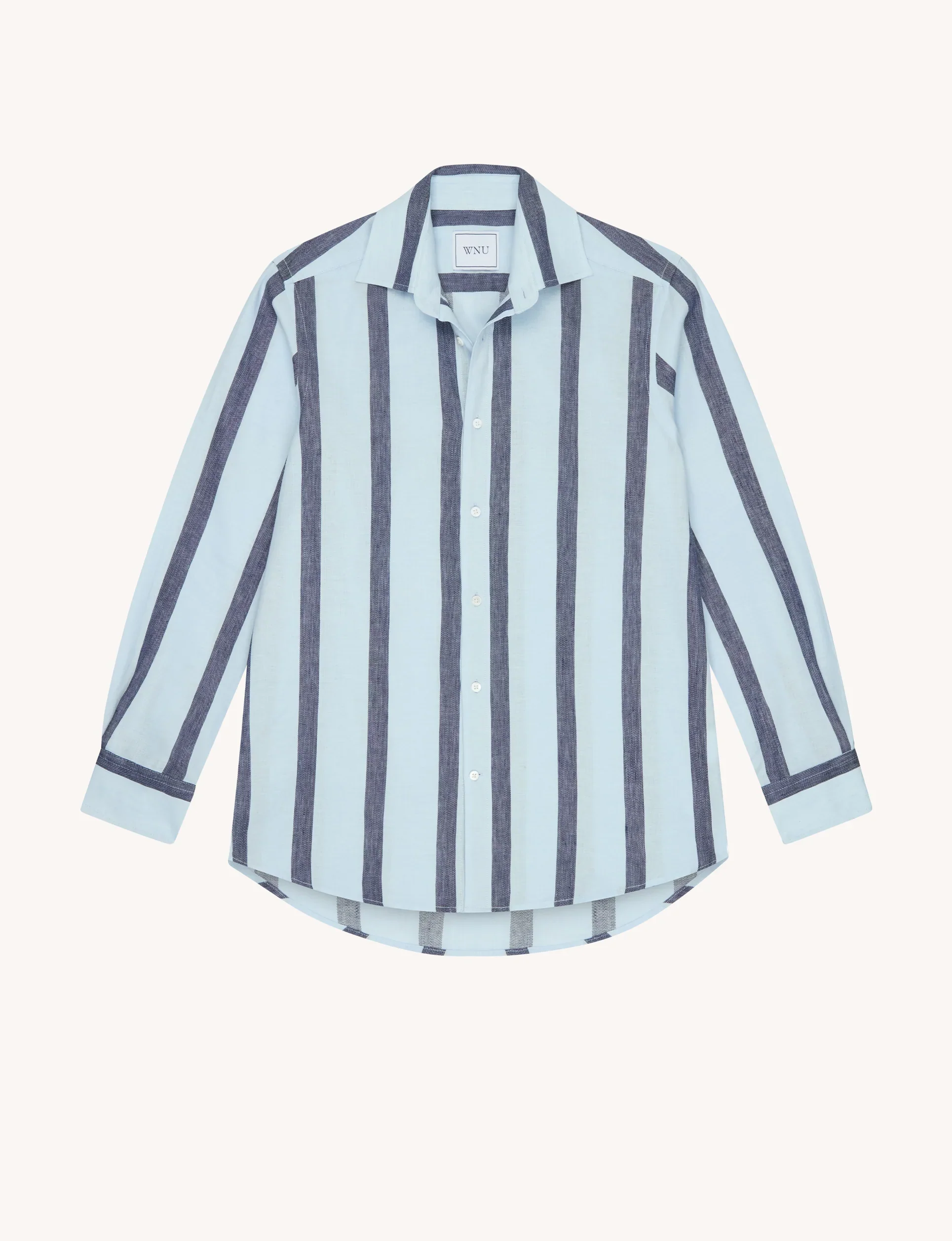 The Boyfriend: Weave, Blue and Navy Stripe - With Nothing Underneath