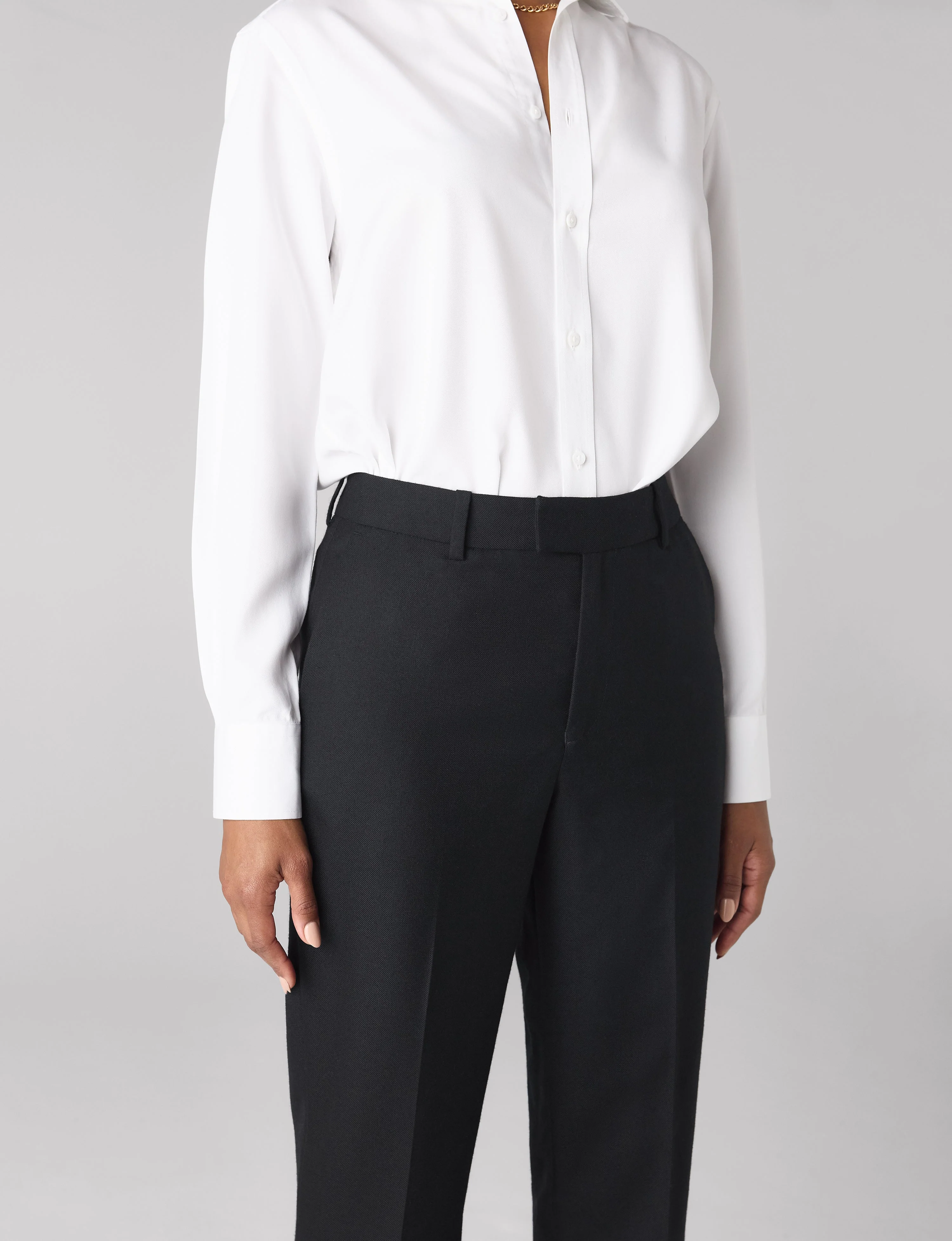 Regent Cigarette Trouser: Wool, Black - With Nothing Underneath