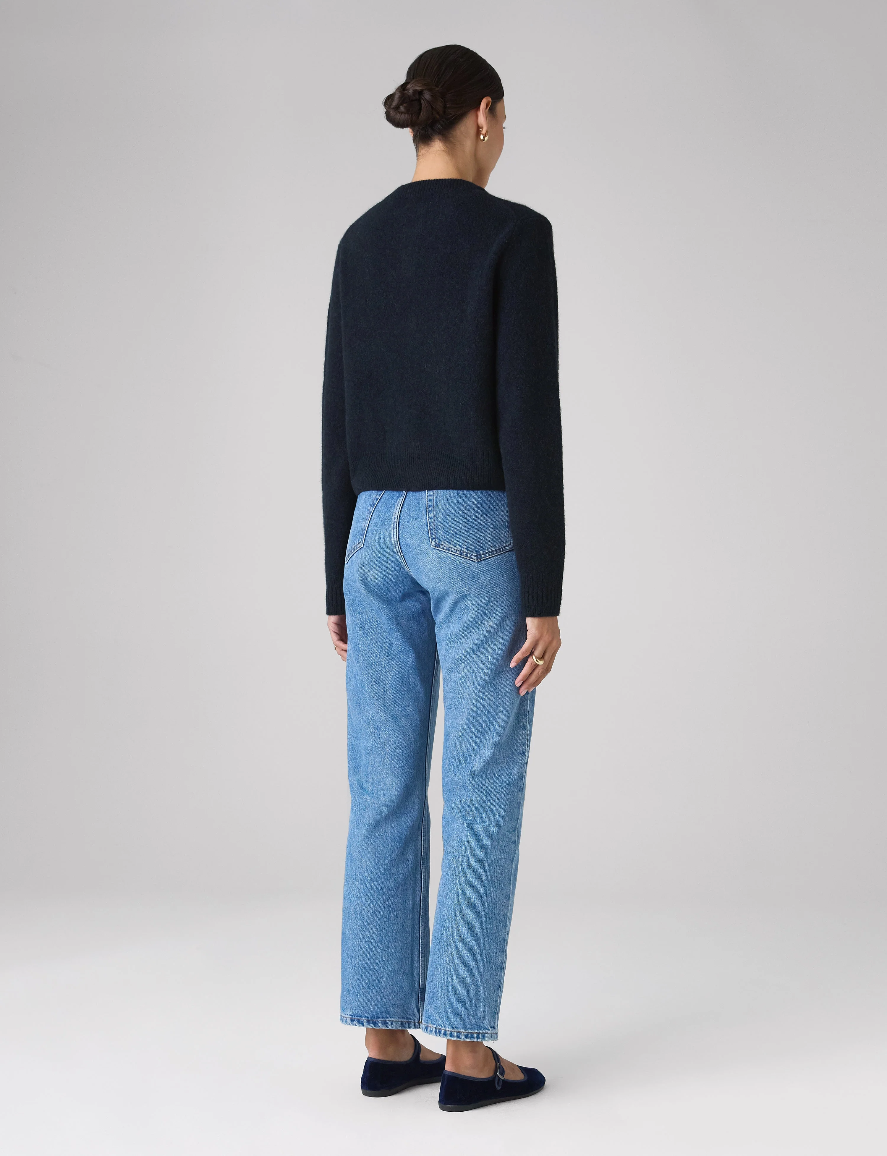 Jura Cardigan: Yak Wool, Navy Blue - With Nothing Underneath