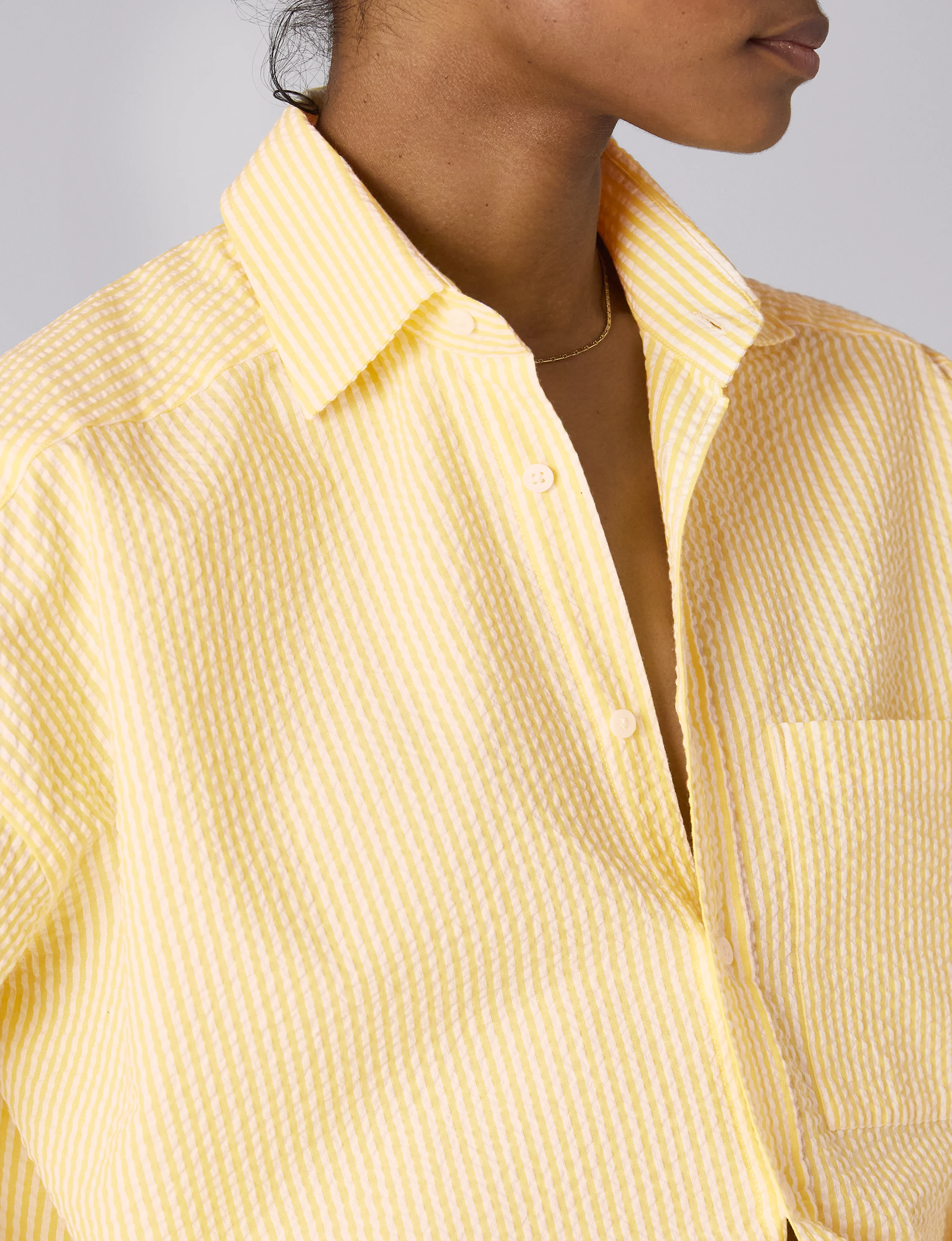 The Weekend: Seersucker, Yellow Stripe - With Nothing Underneath