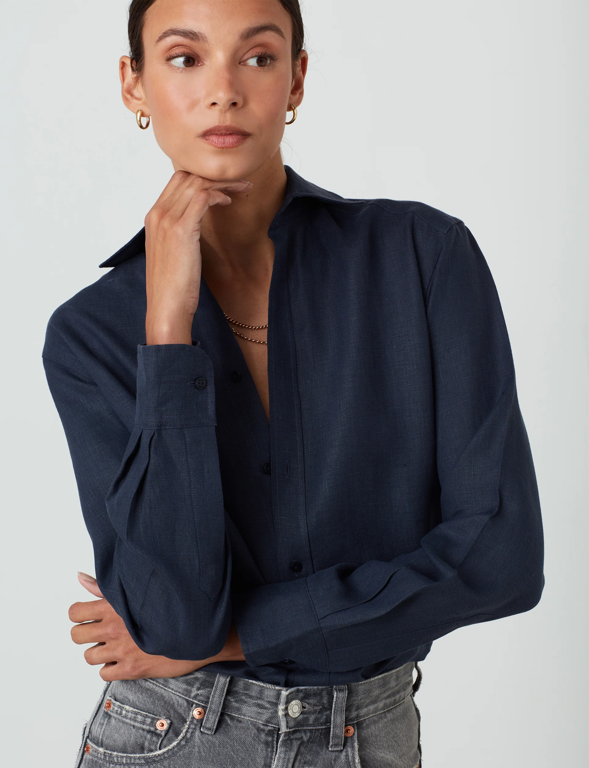 The Boyfriend: Hemp, Navy - With Nothing Underneath