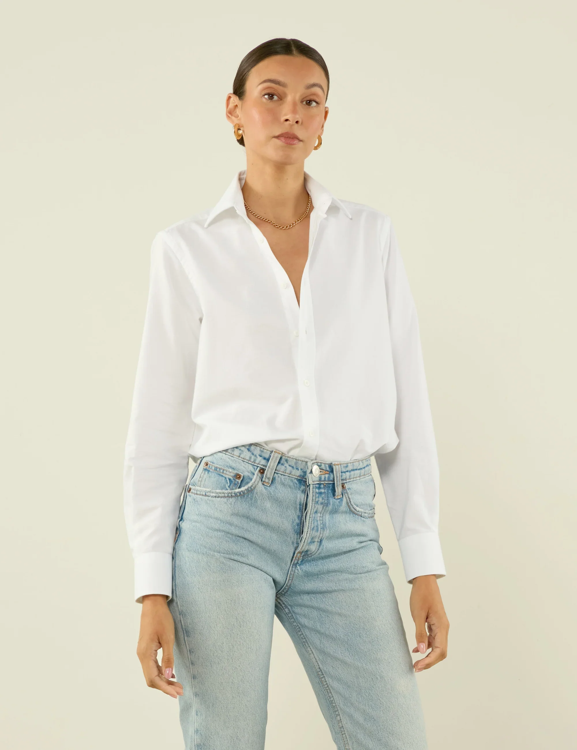 The Boyfriend: Oxford, White - With Nothing Underneath