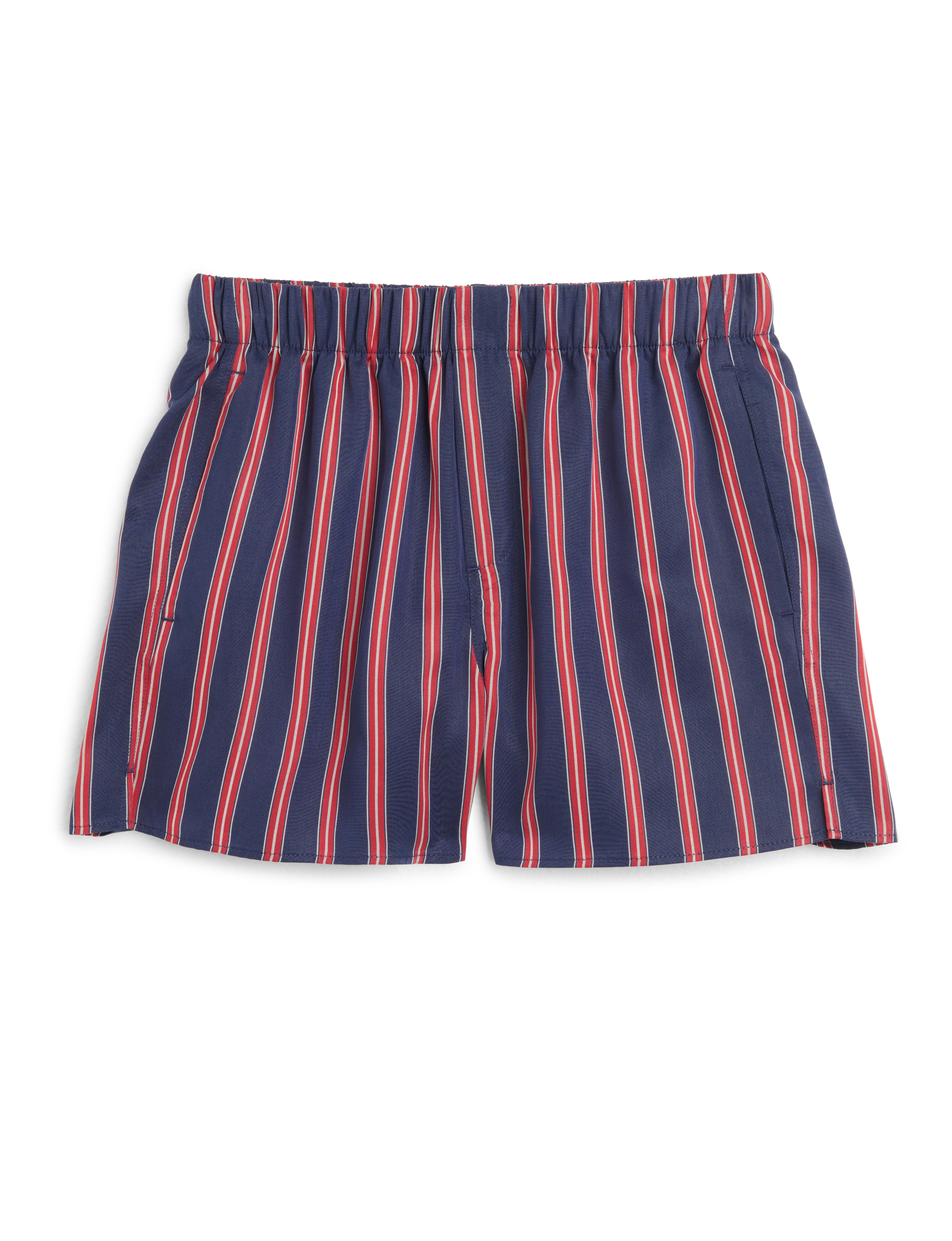 The Boxer: TENCEL™ Lyocell, Navy Blue and Red Stripe - With Nothing Underneath