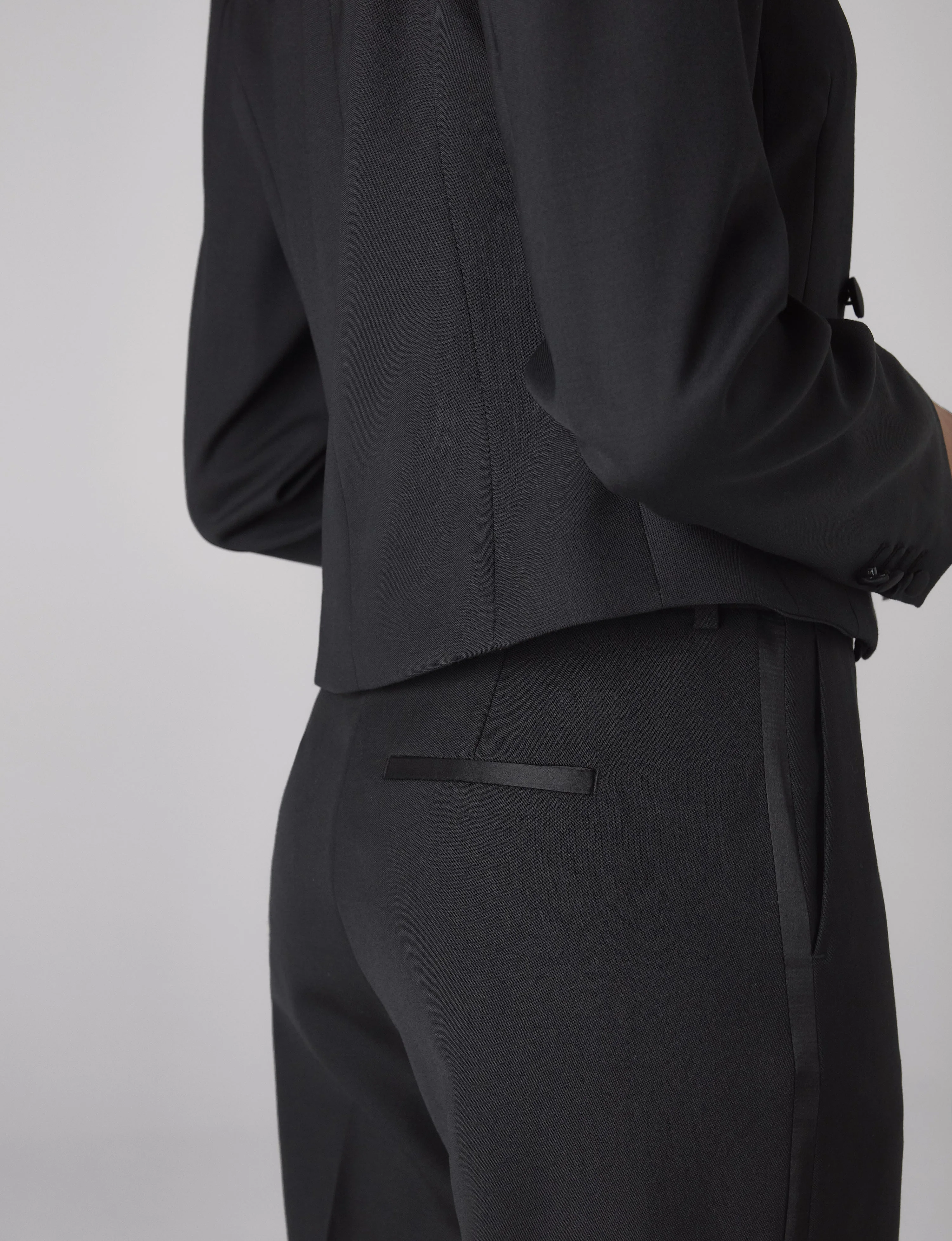 Regent Cigarette Trouser: Suiting Wool, Black - With Nothing Underneath