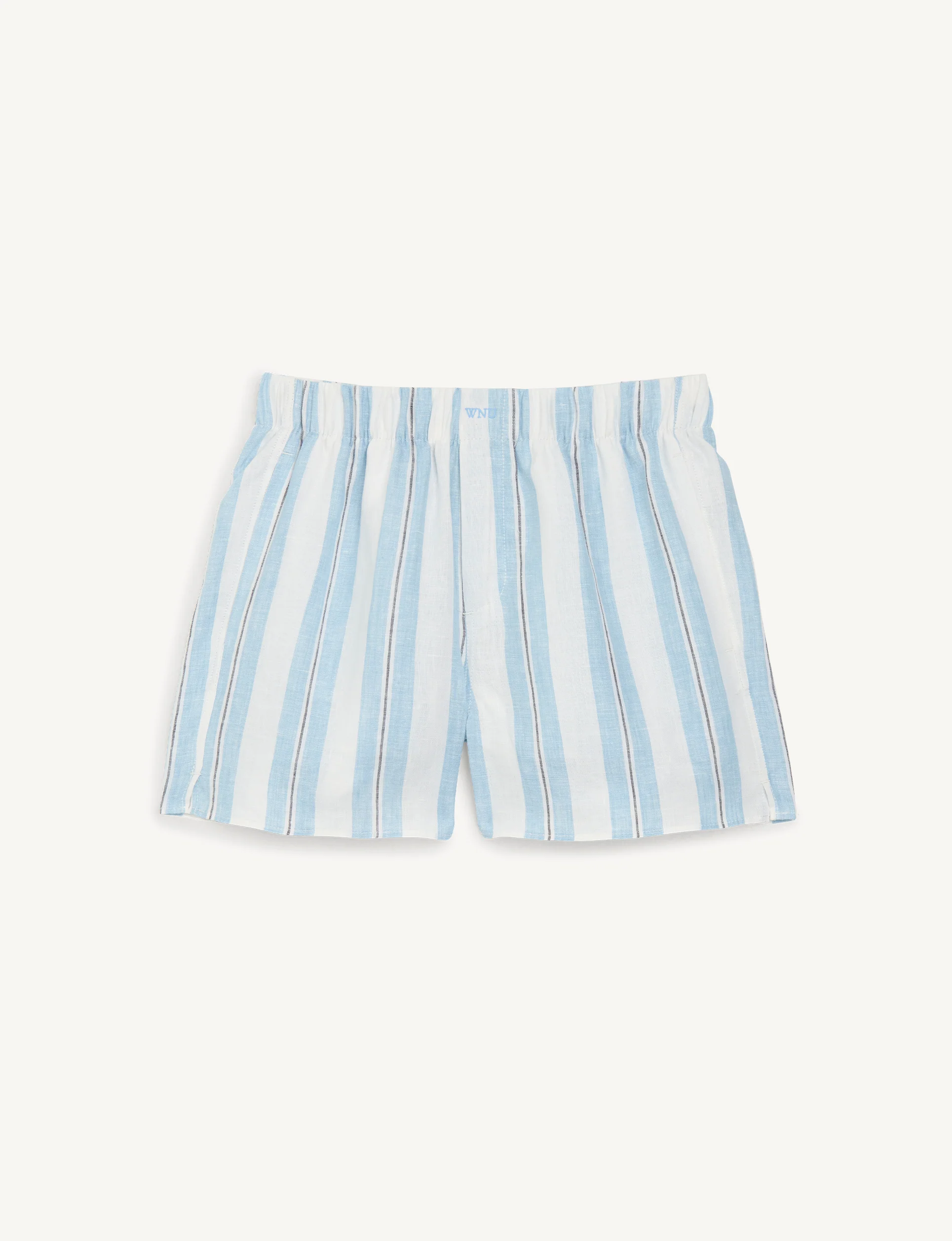 The Boxer: Linen, Cornflower Blue Stripe - With Nothing Underneath