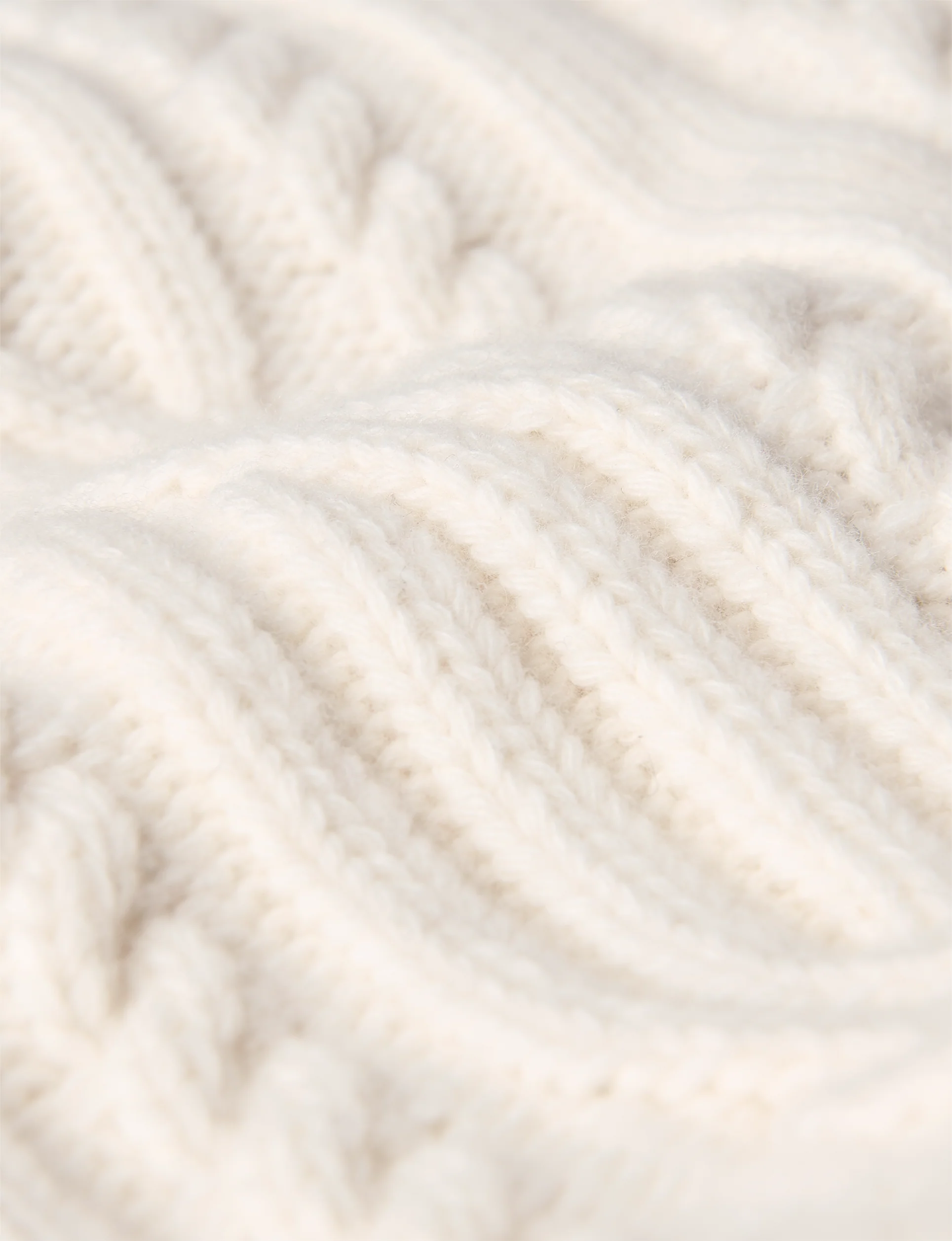 Devon Cable Jumper: Wool, Cream - With Nothing Underneath