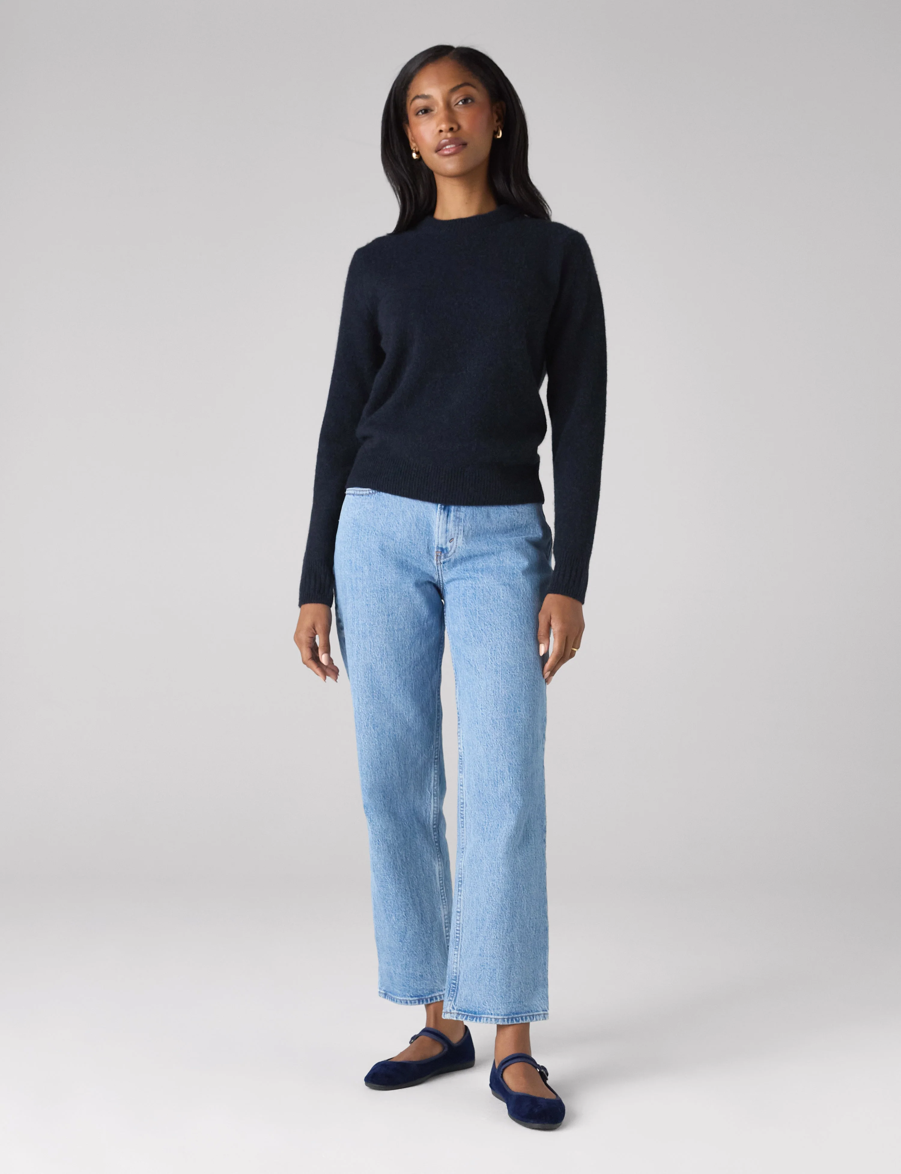 Mull Crew: Yak Wool, Navy Blue - With Nothing Underneath