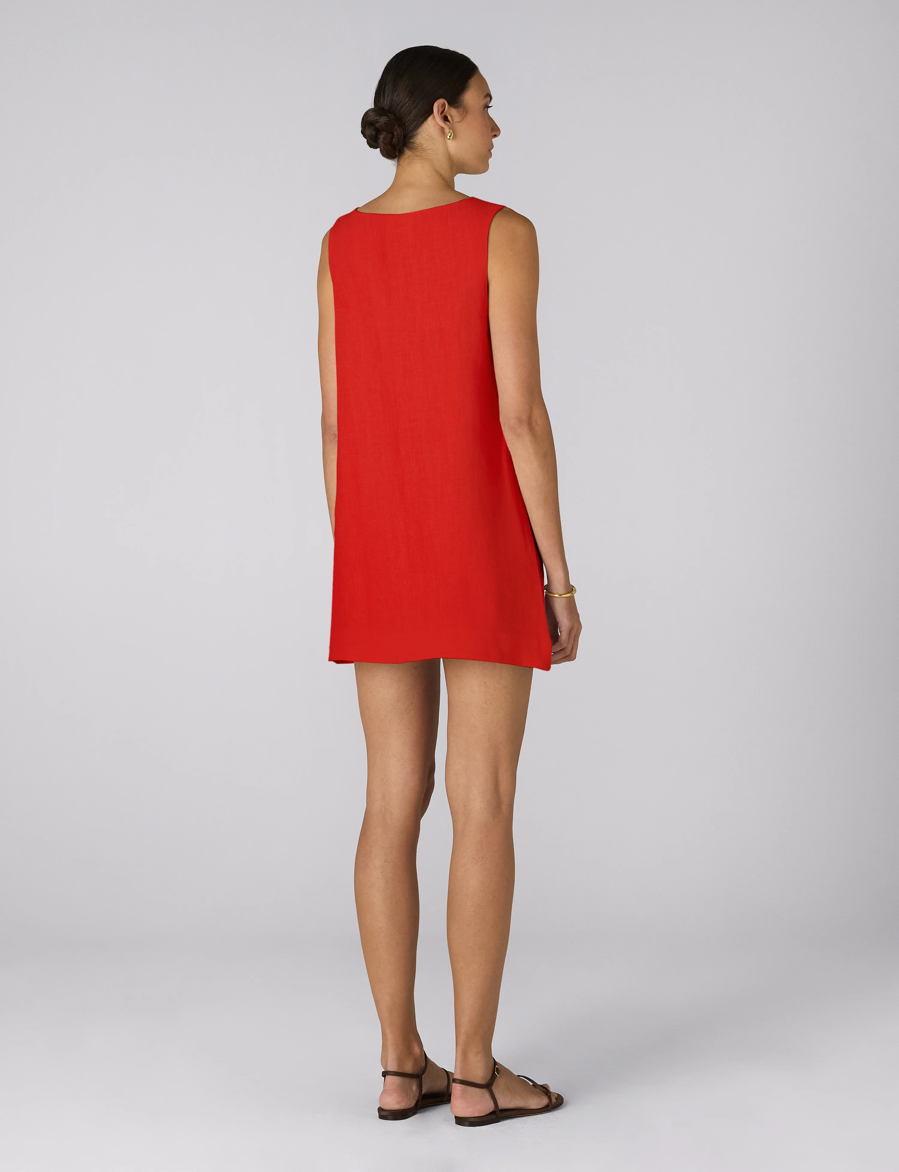 Sloane Dress: Linen, Red - With Nothing Underneath
