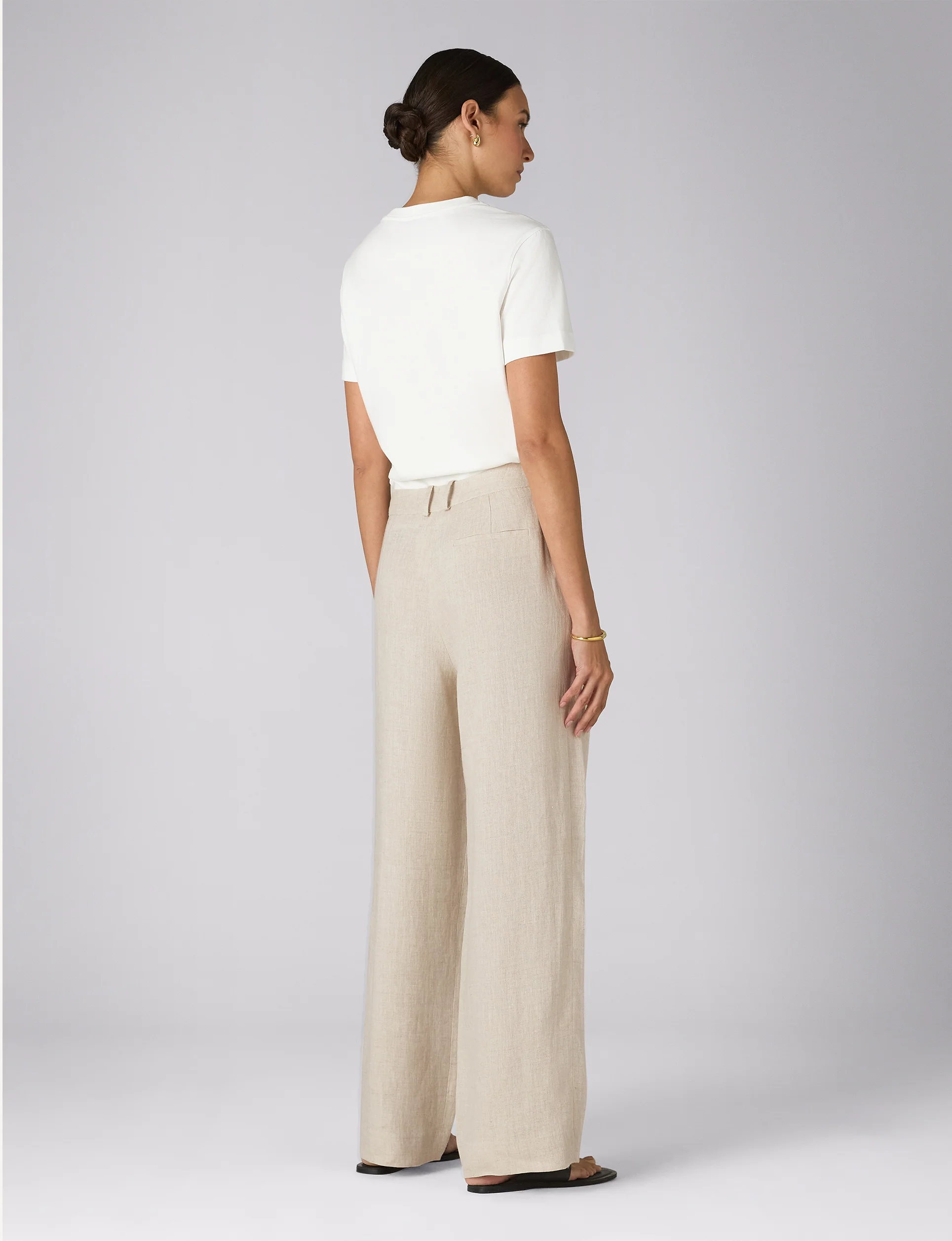 Rampling Trouser: Linen, Oatmeal - With Nothing Underneath