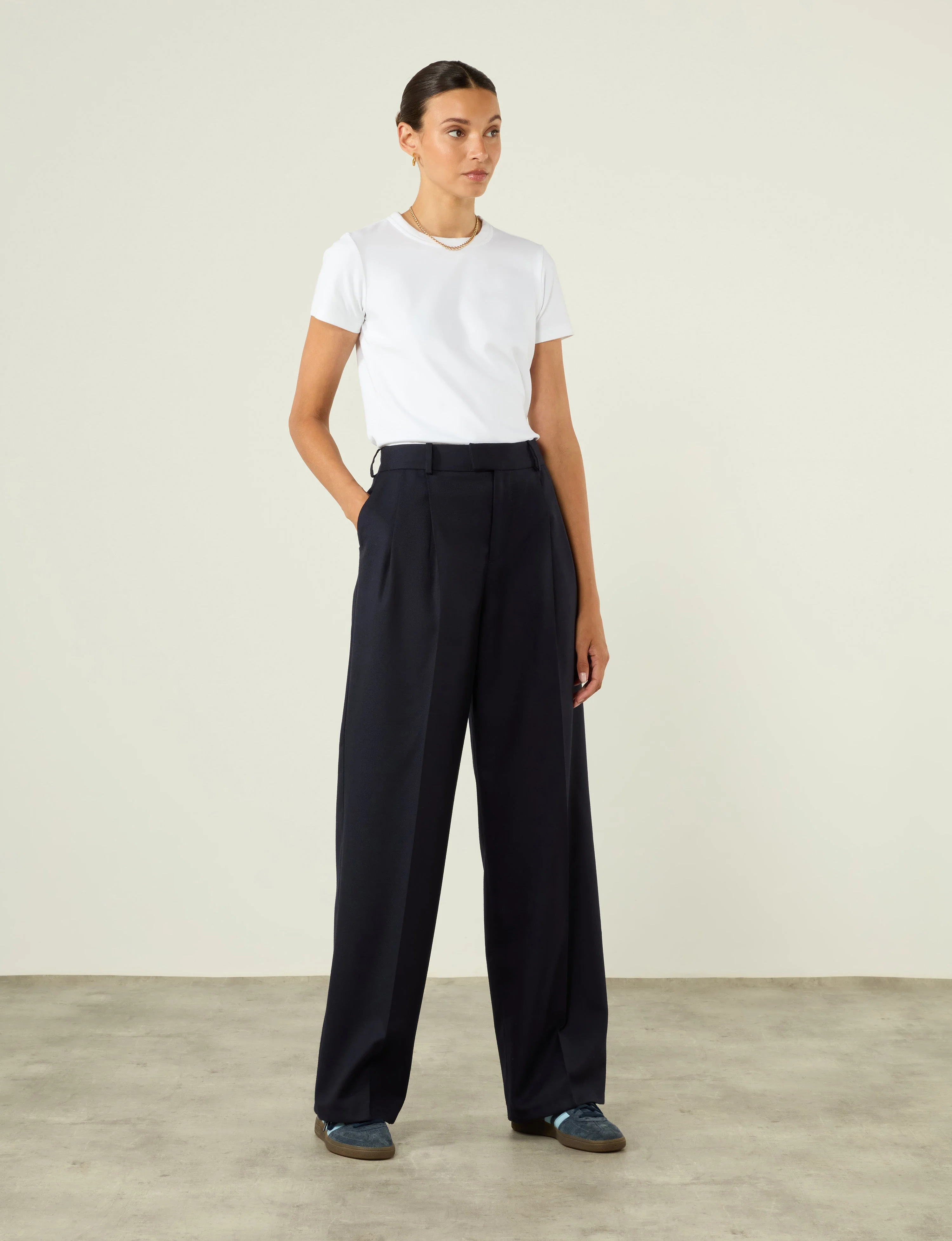 Rampling Trouser: Wool, Navy - With Nothing Underneath