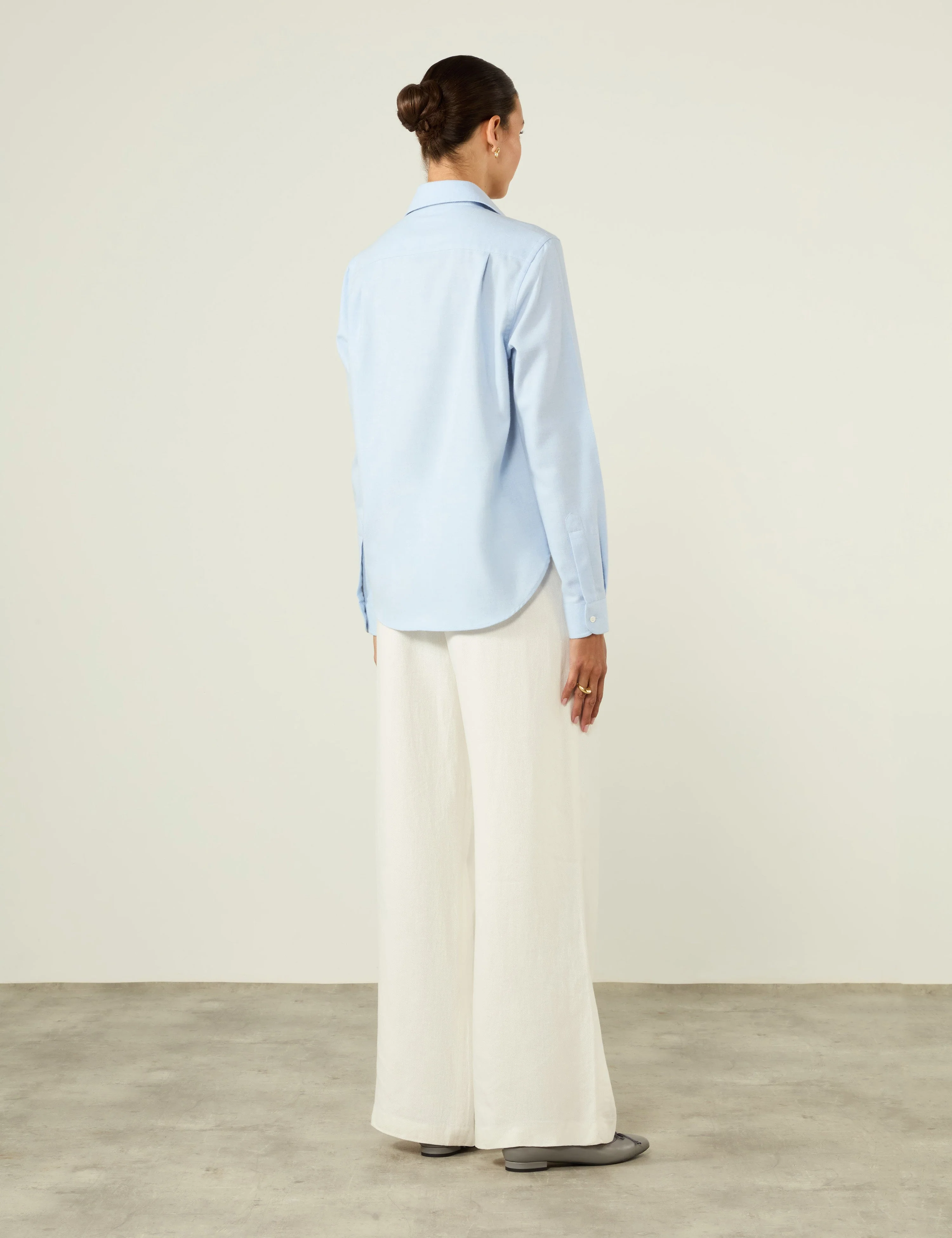 The Classic: Fine Brushed, Dusty Blue - With Nothing Underneath