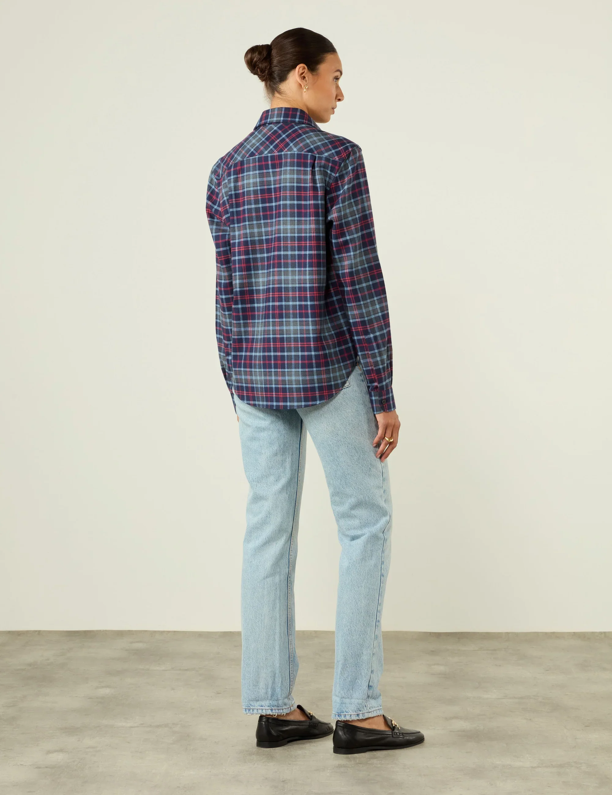 The Classic: Fine Brushed, Blue and Red Plaid - With Nothing Underneath