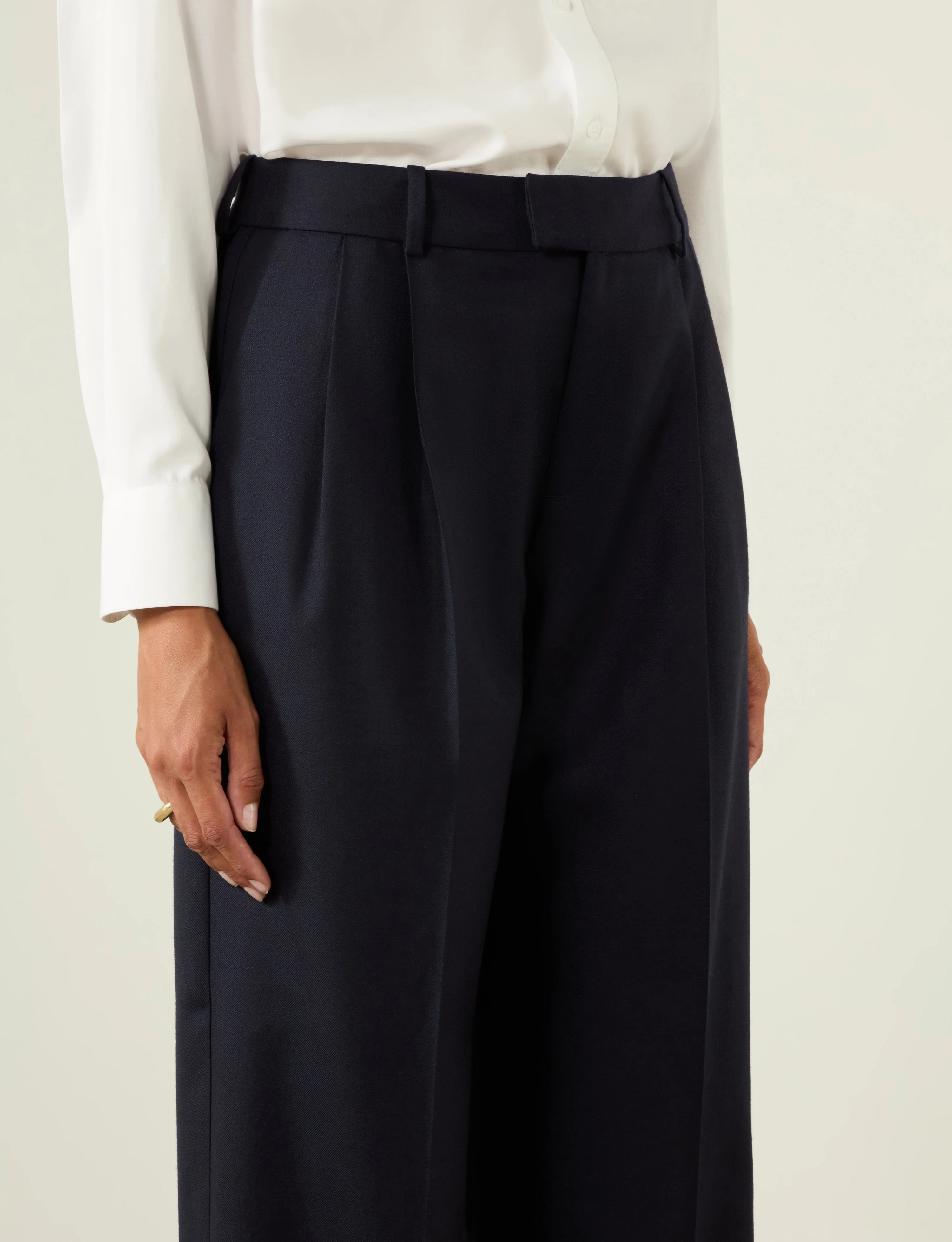 Rampling Trouser: Wool, Navy - With Nothing Underneath