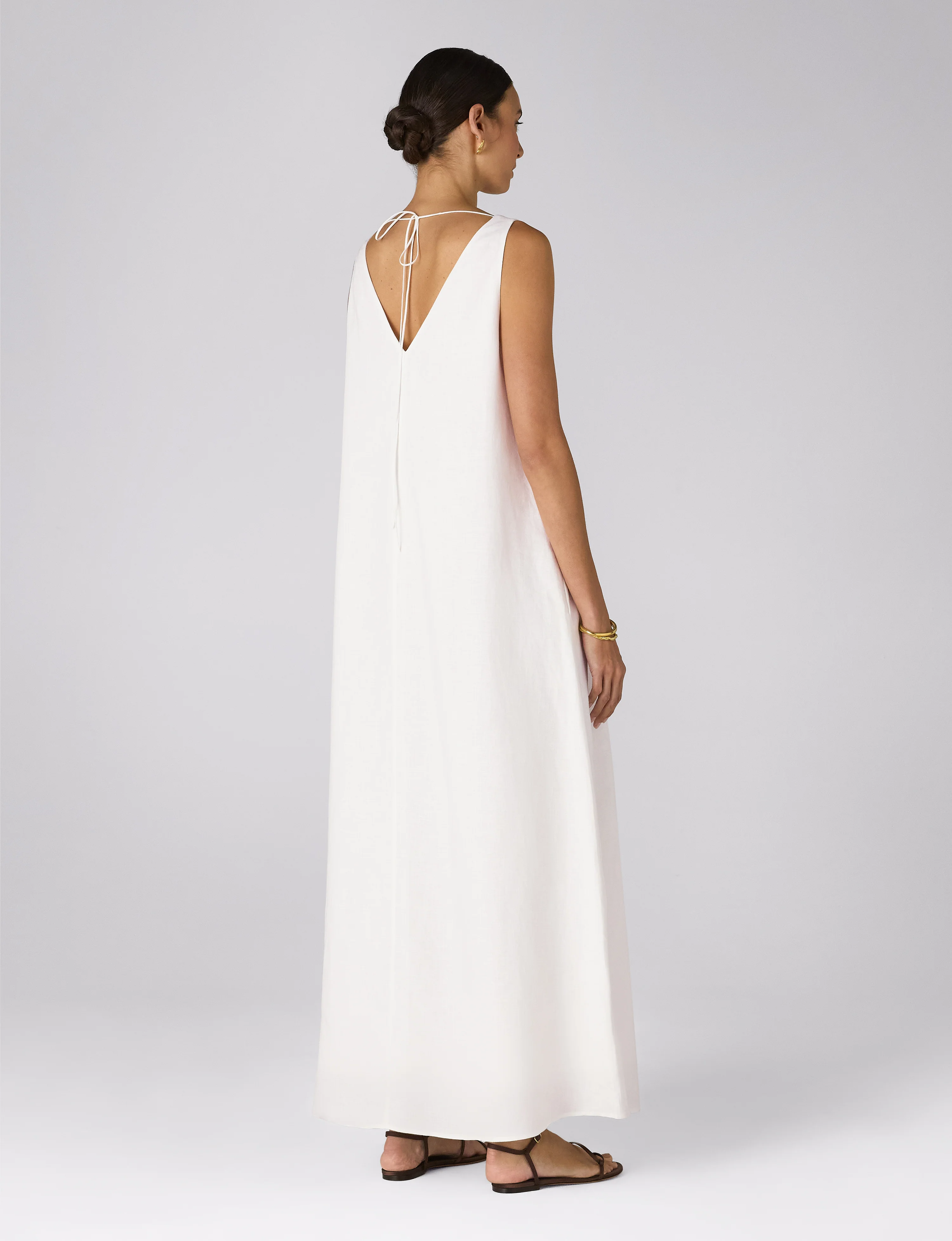 Blenheim Dress: Linen, White - With Nothing Underneath