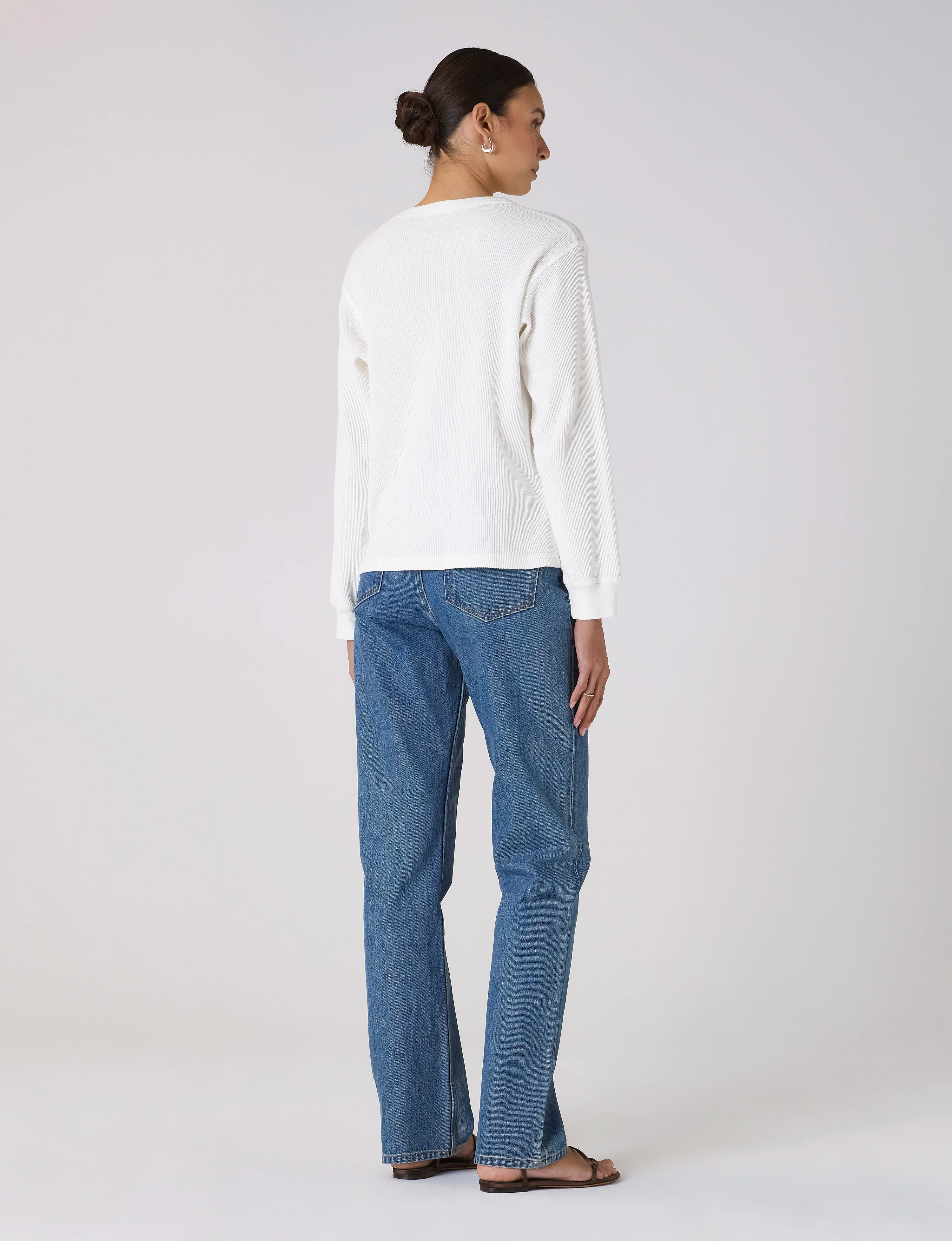 Bessette Top: Waffle Jersey, Off-White - With Nothing Underneath