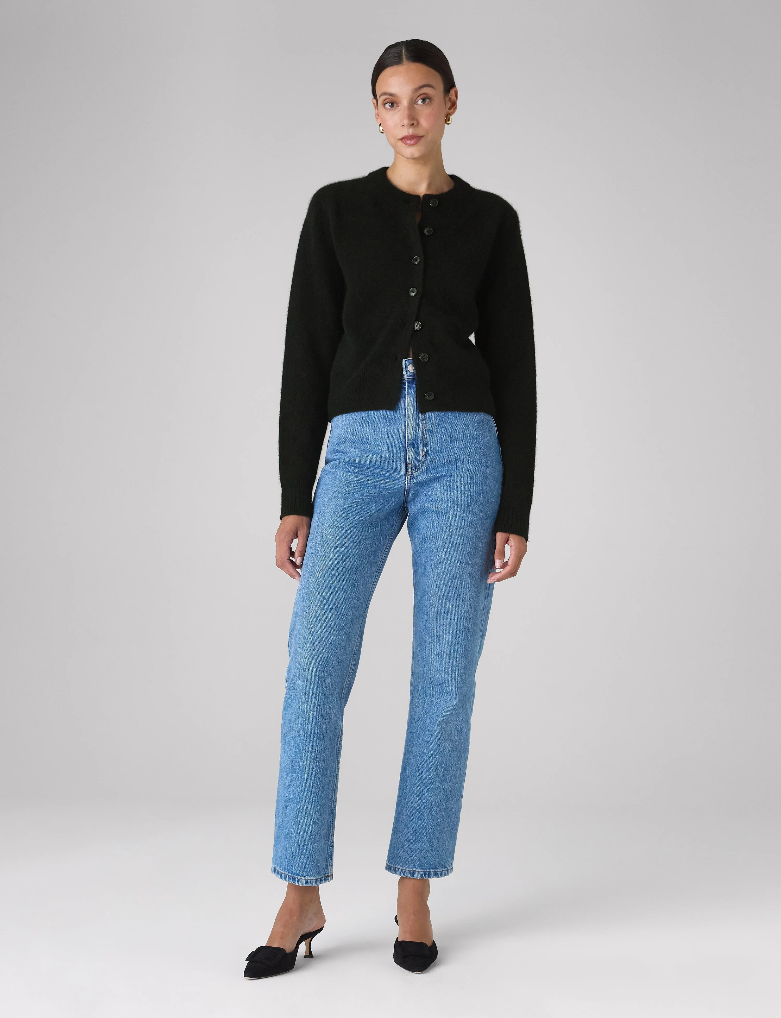 Jura Cardigan: Yak Wool, Black - With Nothing Underneath