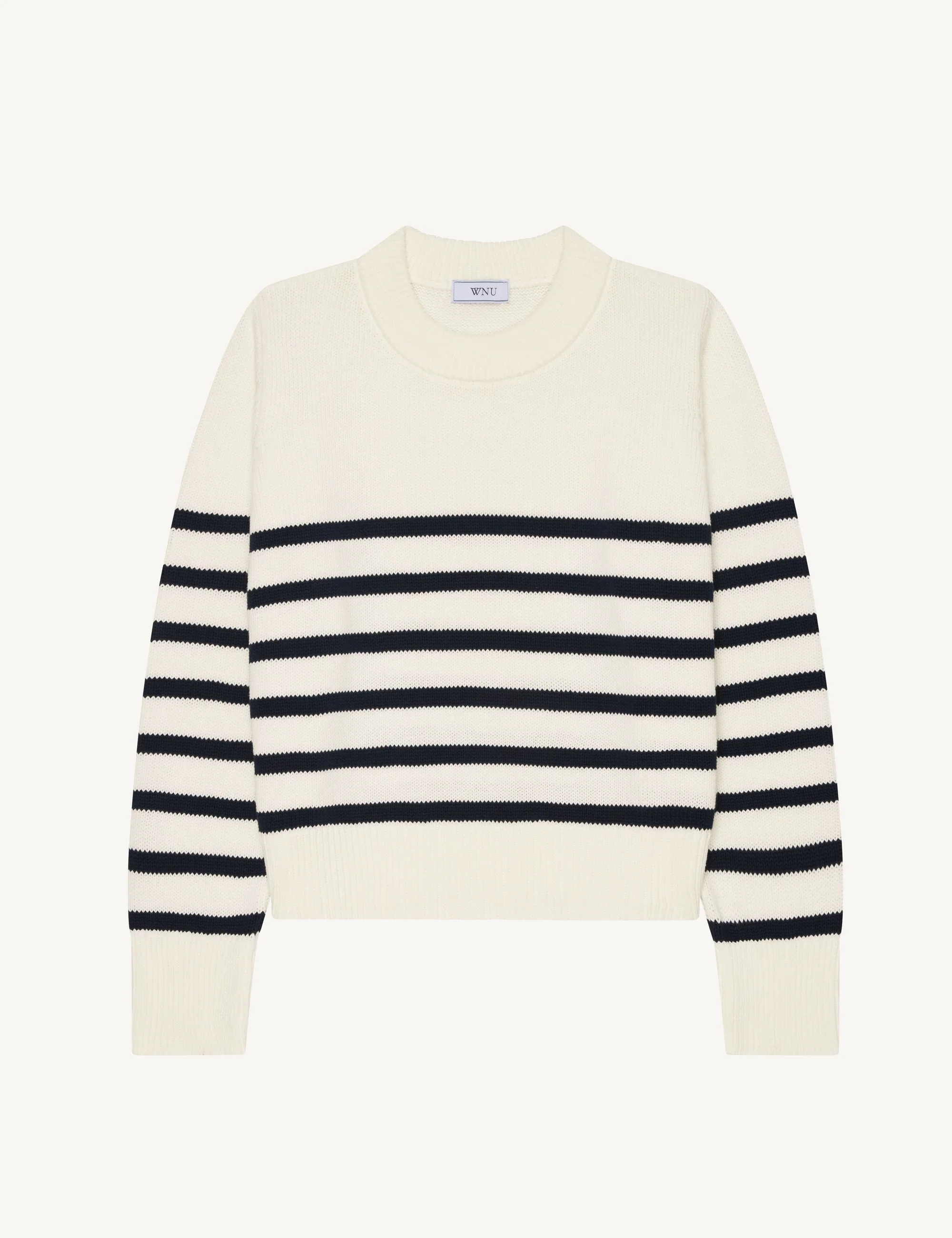 Devon Jumper: Cotton, Navy Stripe - With Nothing Underneath