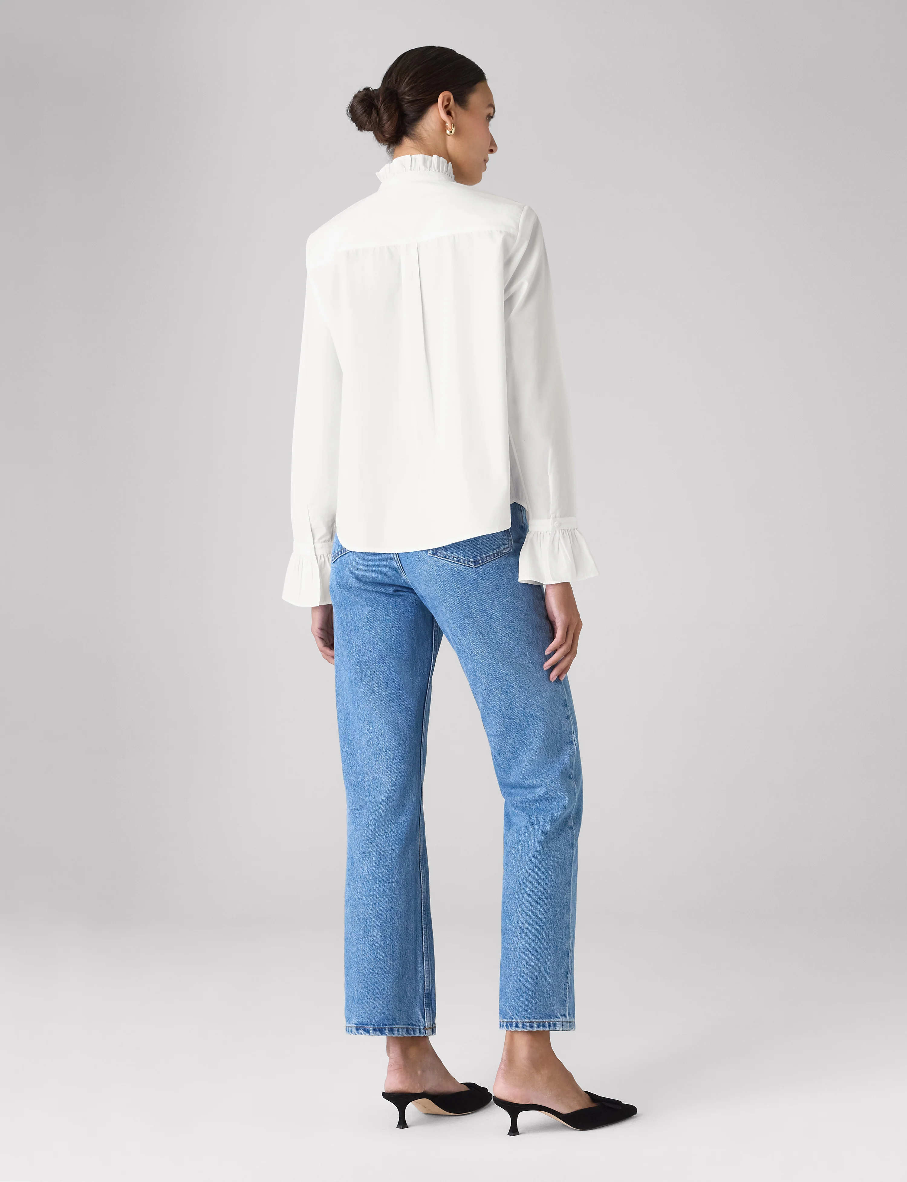 Kew Blouse: Fine Poplin, White - With Nothing Underneath