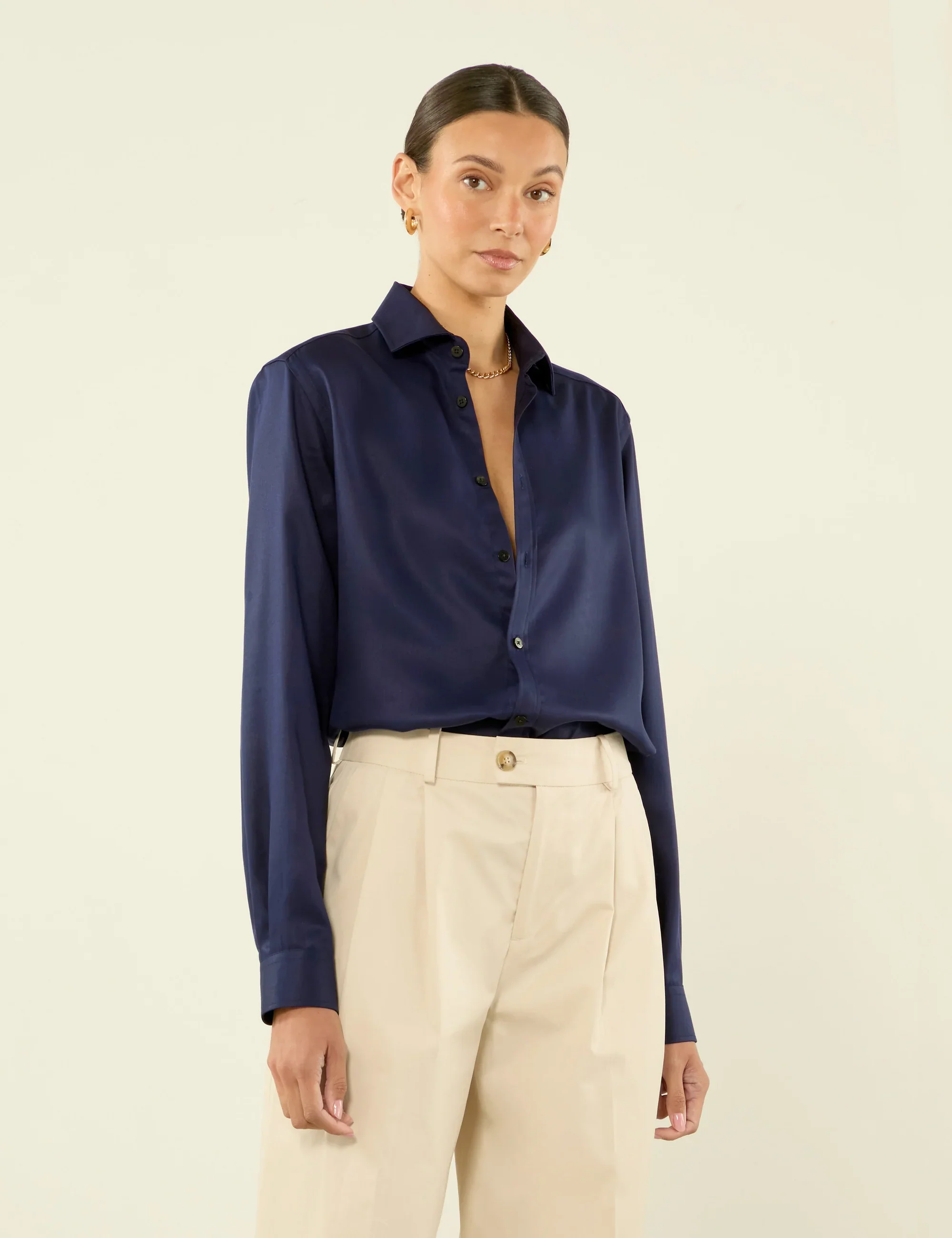The Classic: TENCEL™ Lyocell, Navy Blue - With Nothing Underneath