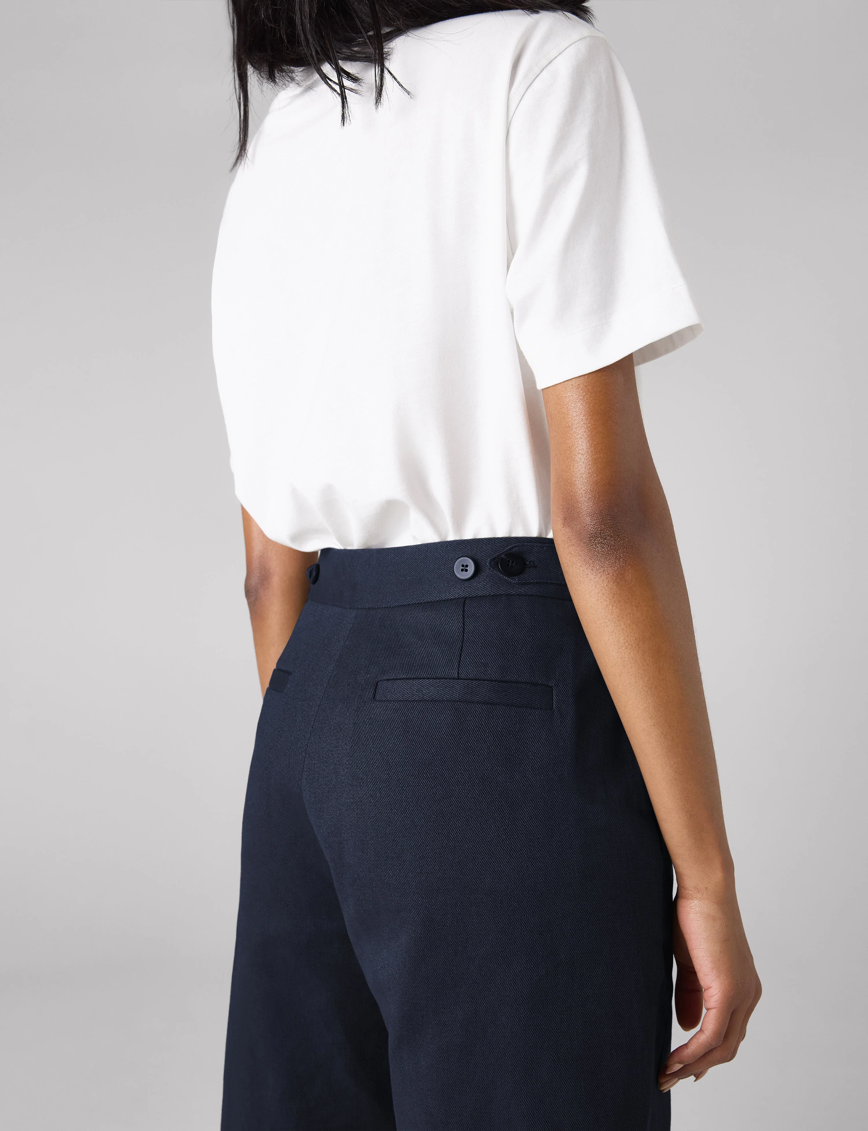 Chartwell Trouser: Cotton Twill, Navy Blue - With Nothing Underneath