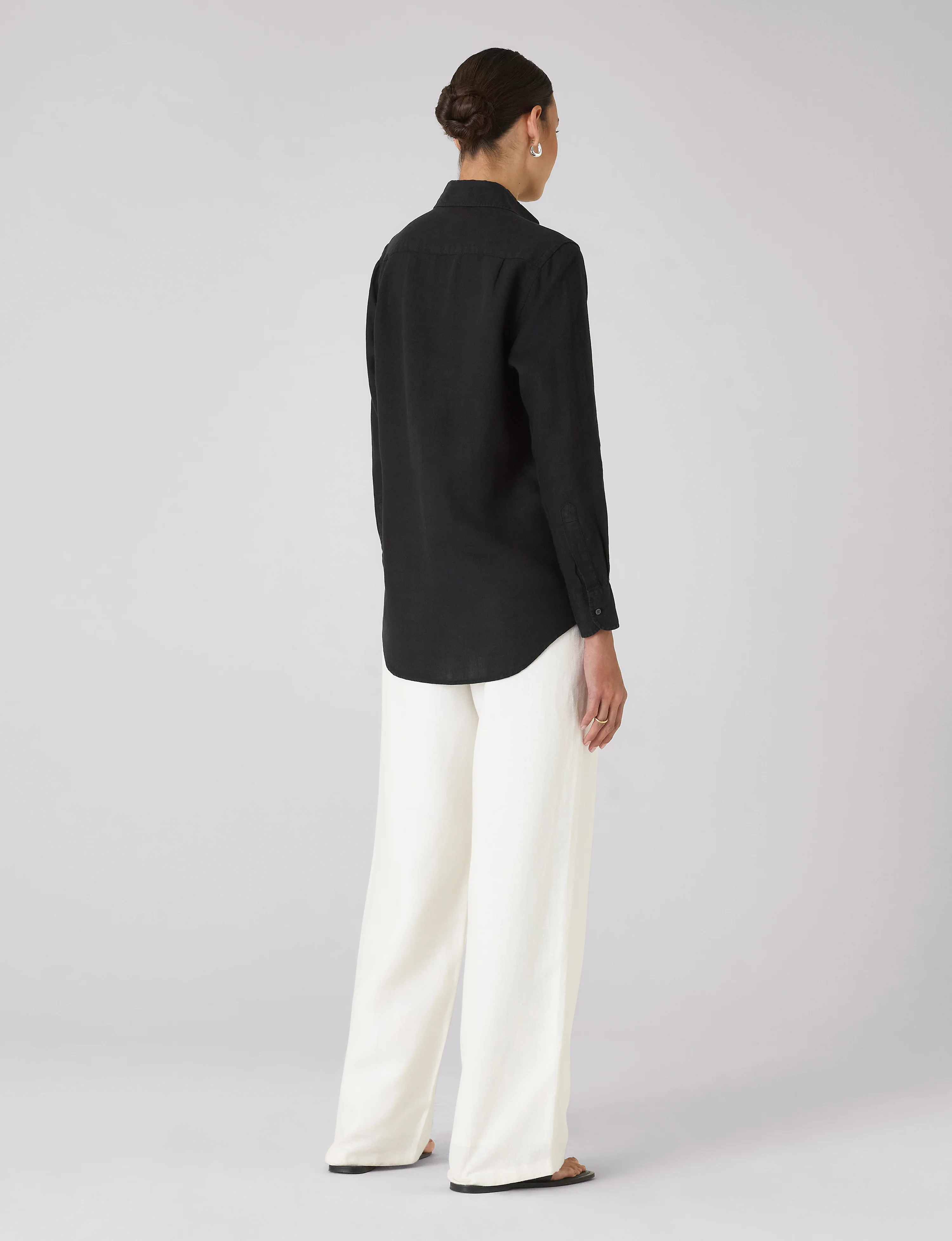 The Boyfriend: Linen, Black - With Nothing Underneath