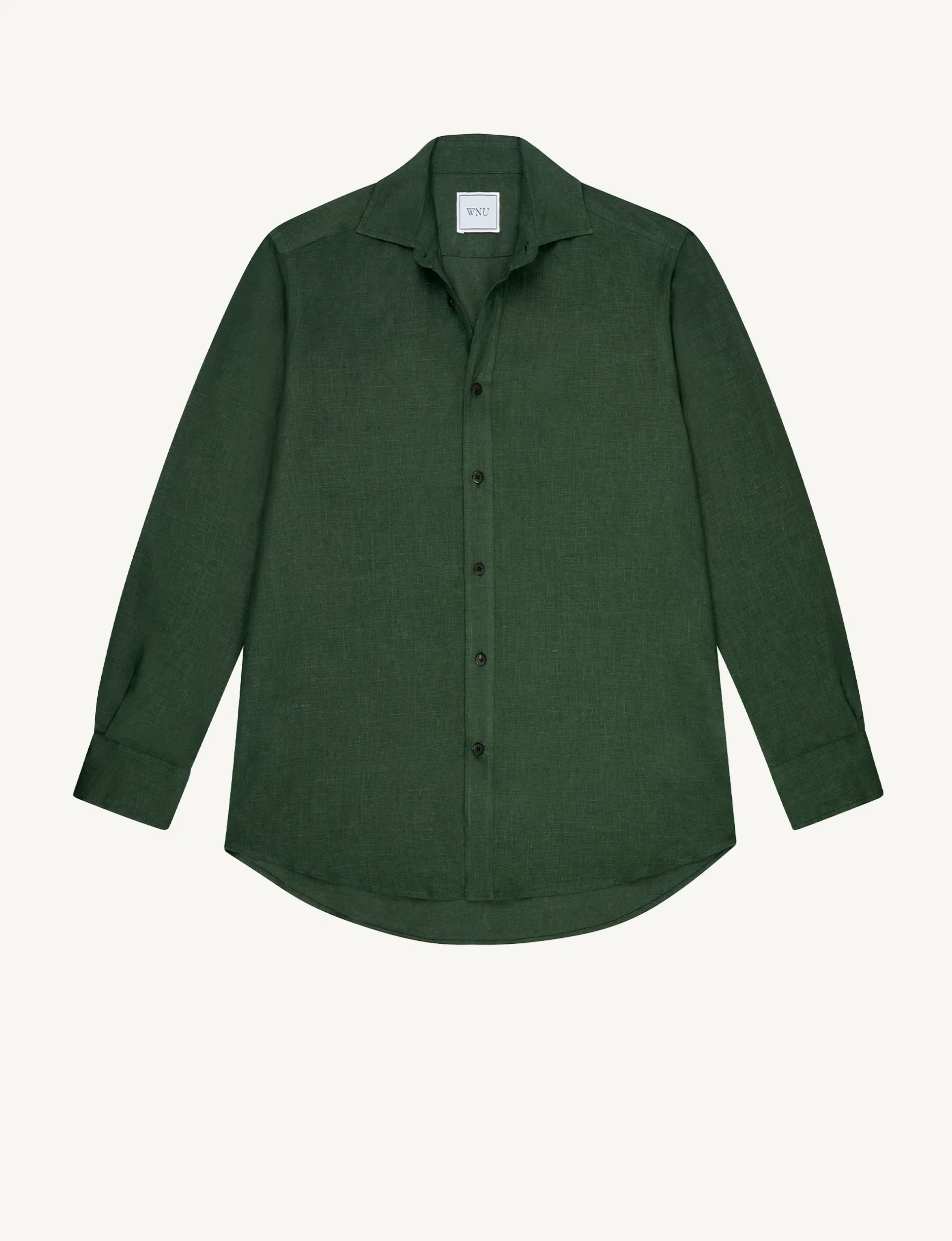 The Boyfriend: Linen, Hunter Green - With Nothing Underneath