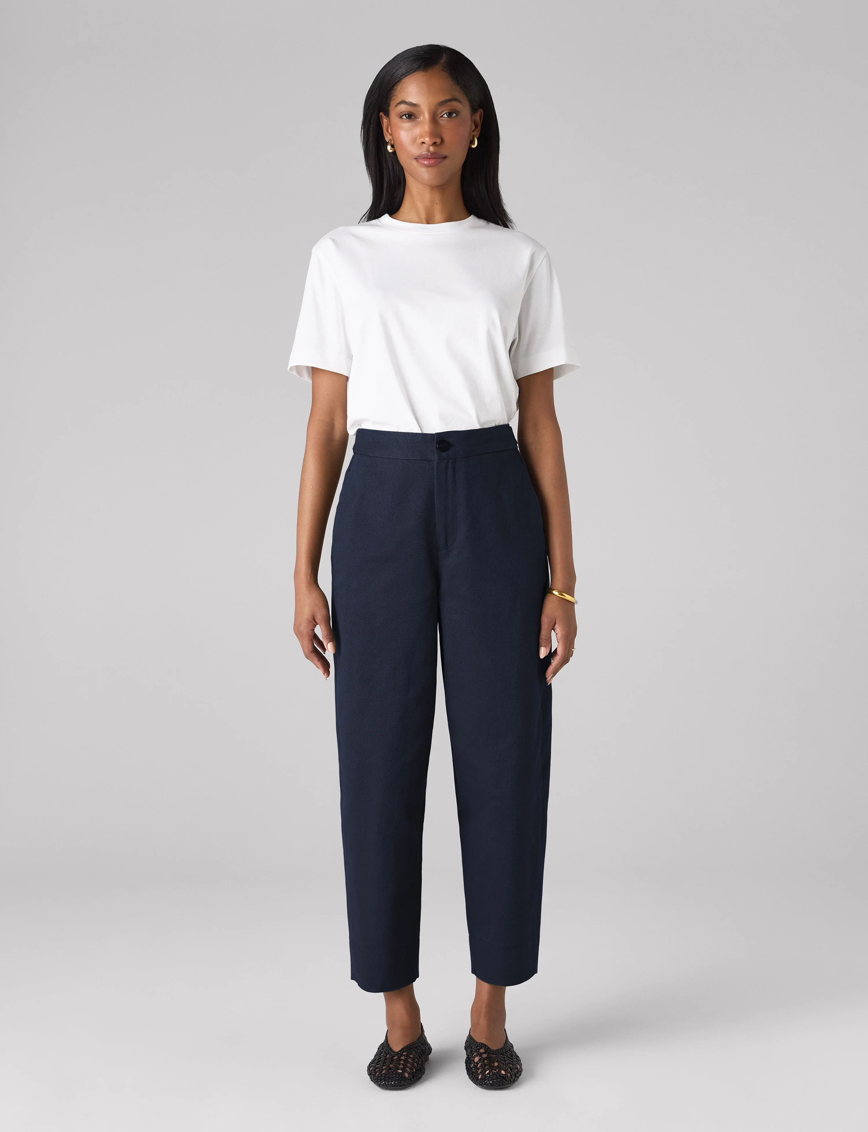 Chartwell Trouser: Cotton Twill, Navy Blue - With Nothing Underneath