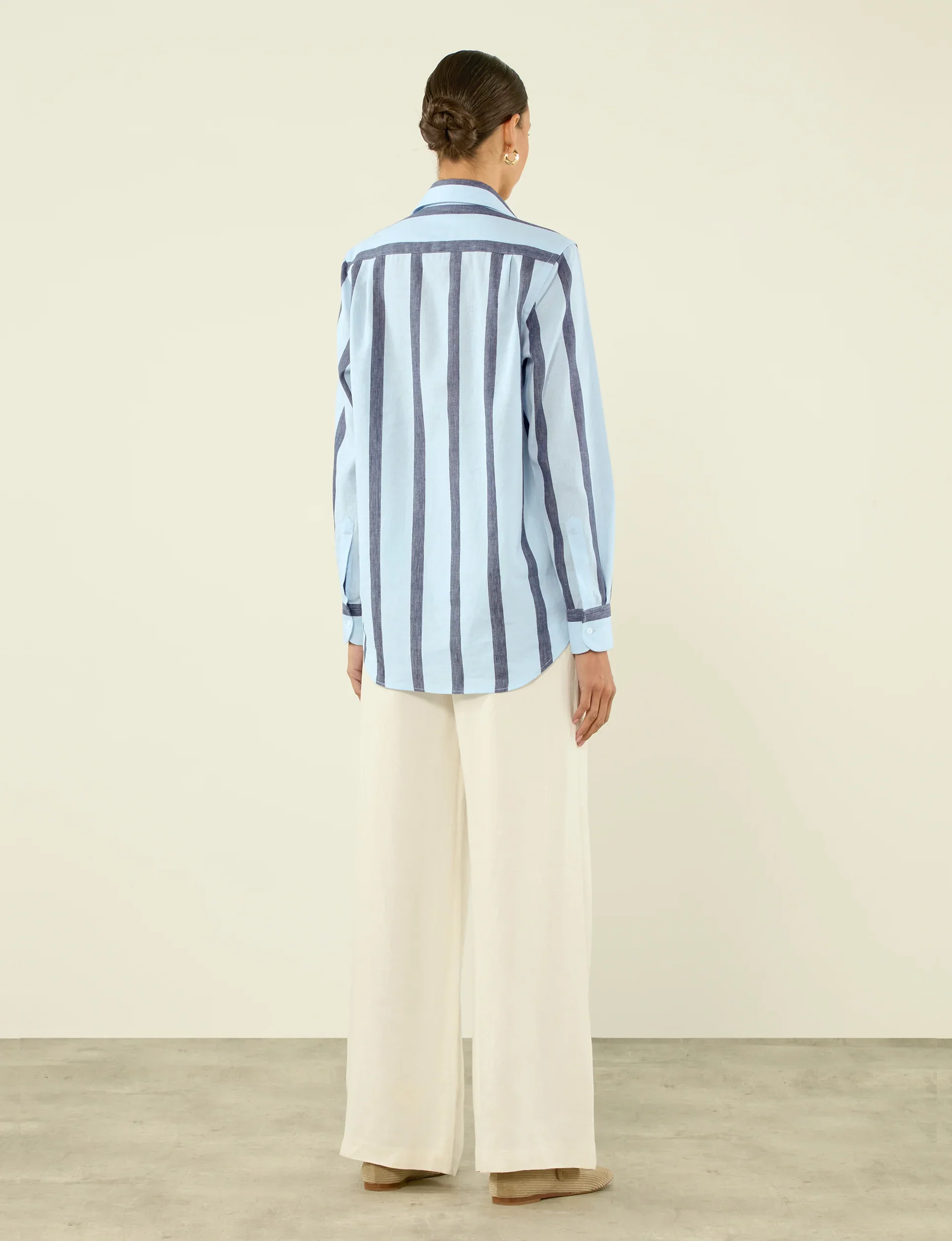 The Boyfriend: Weave, Blue and Navy Stripe - With Nothing Underneath