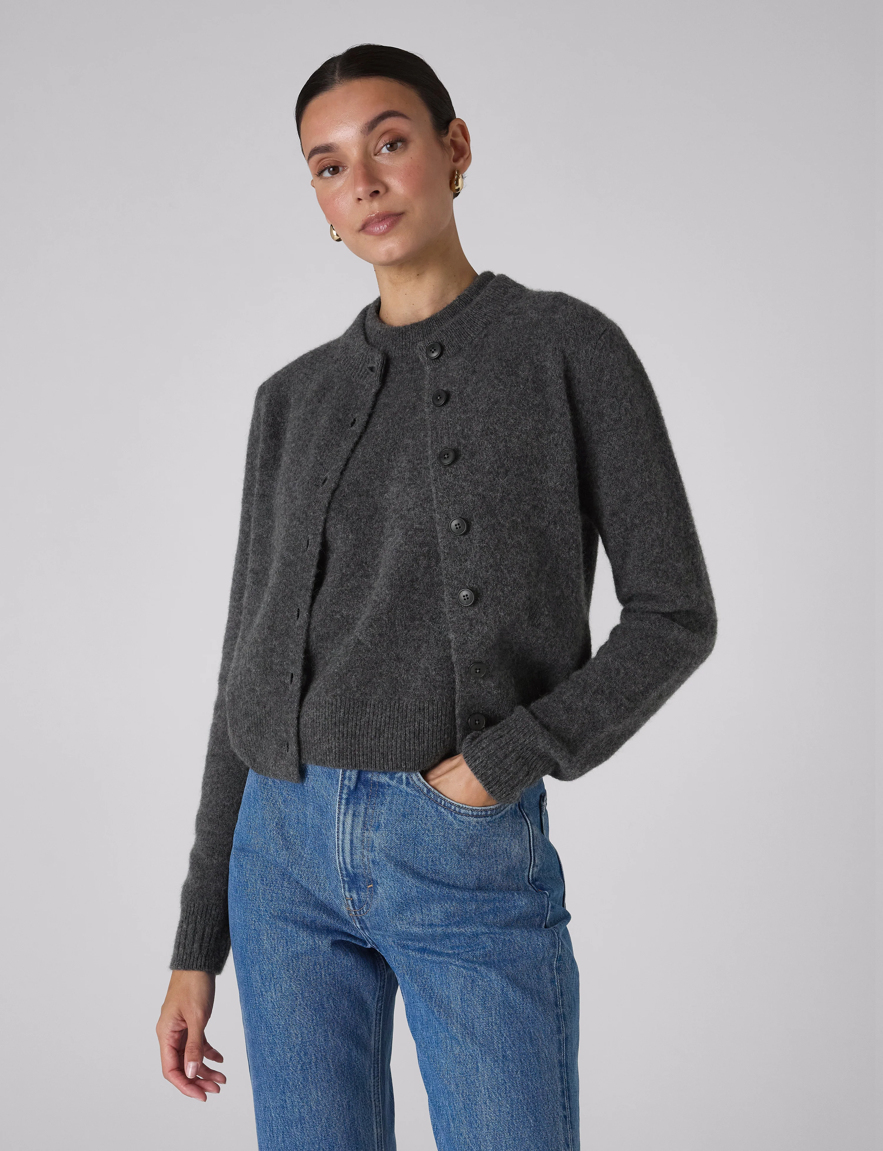 Skye Vest: Yak Wool, Dark Grey Melange - With Nothing Underneath