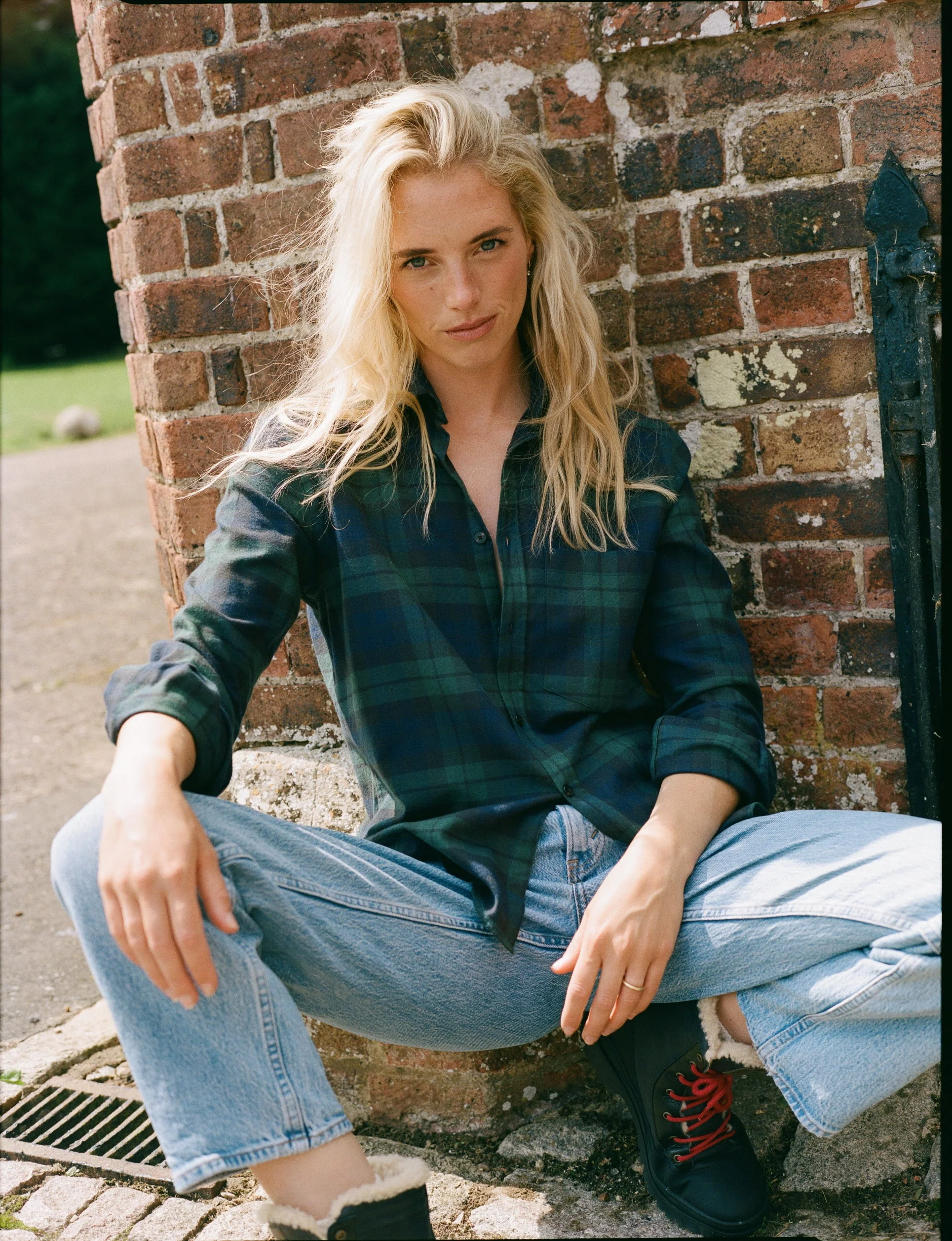 The Classic: Fine Brushed, Heritage Green Plaid - With Nothing Underneath