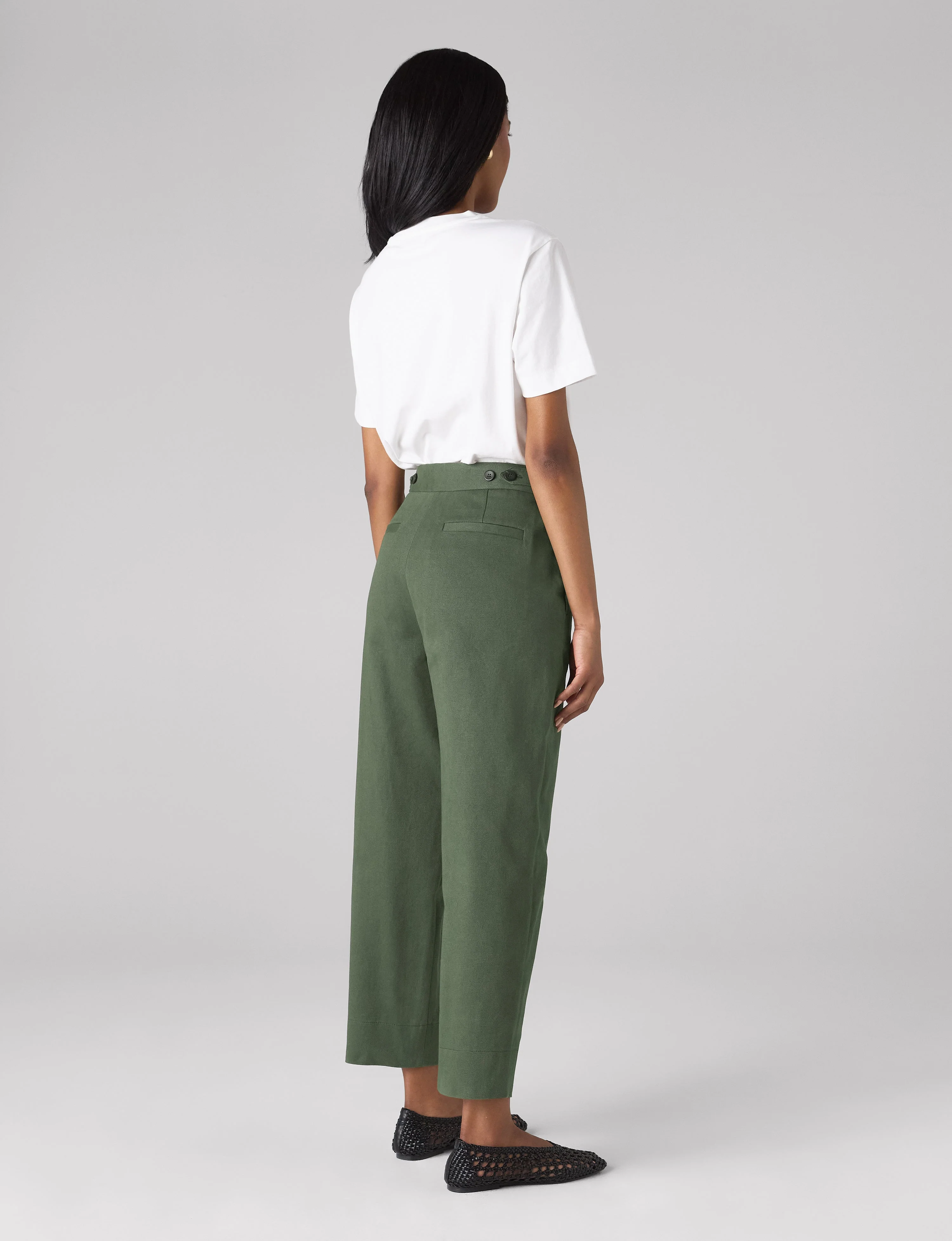 Chartwell Trouser: Cotton Twill, Khaki - With Nothing Underneath