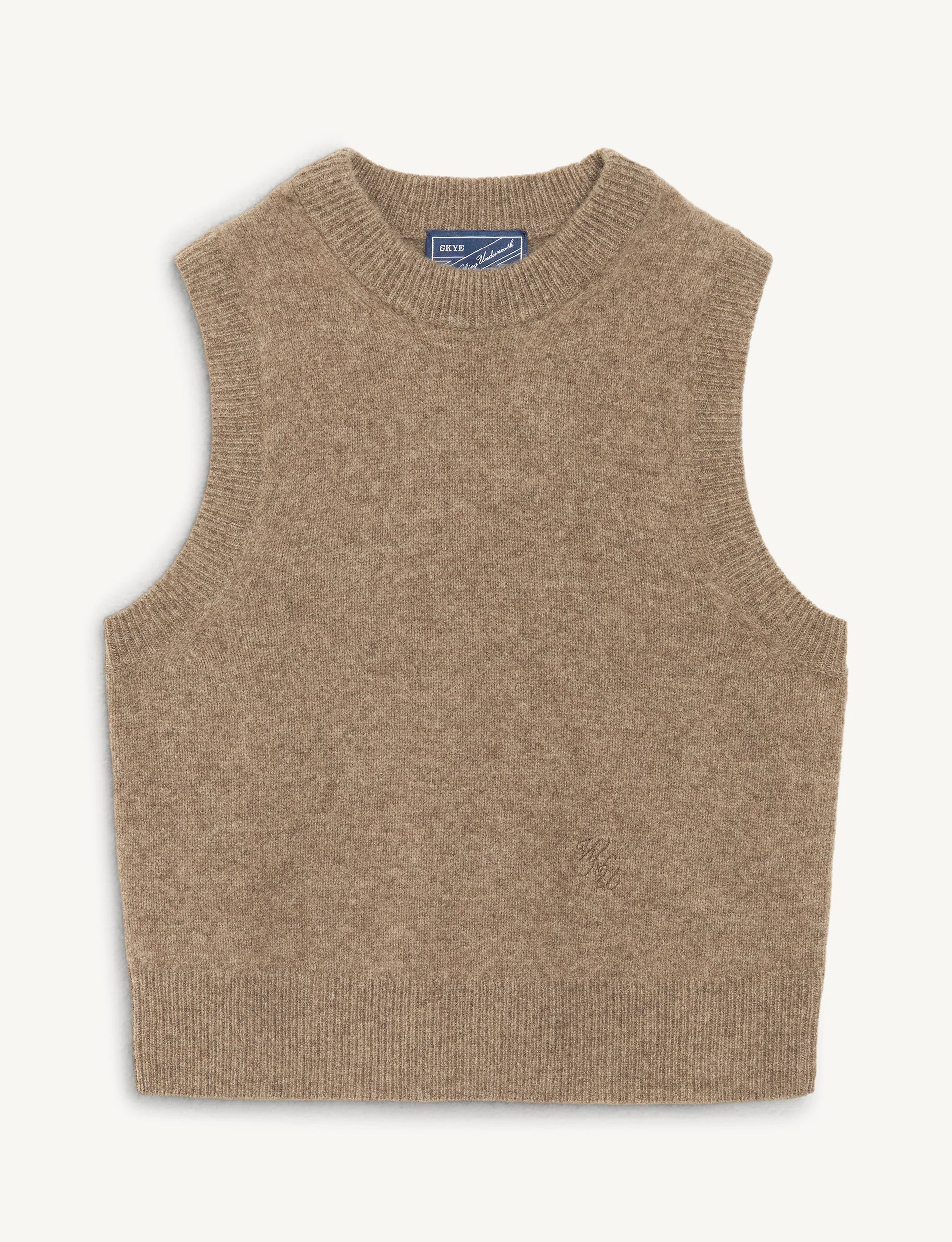 Skye Vest: Yak Wool, Coffee - With Nothing Underneath