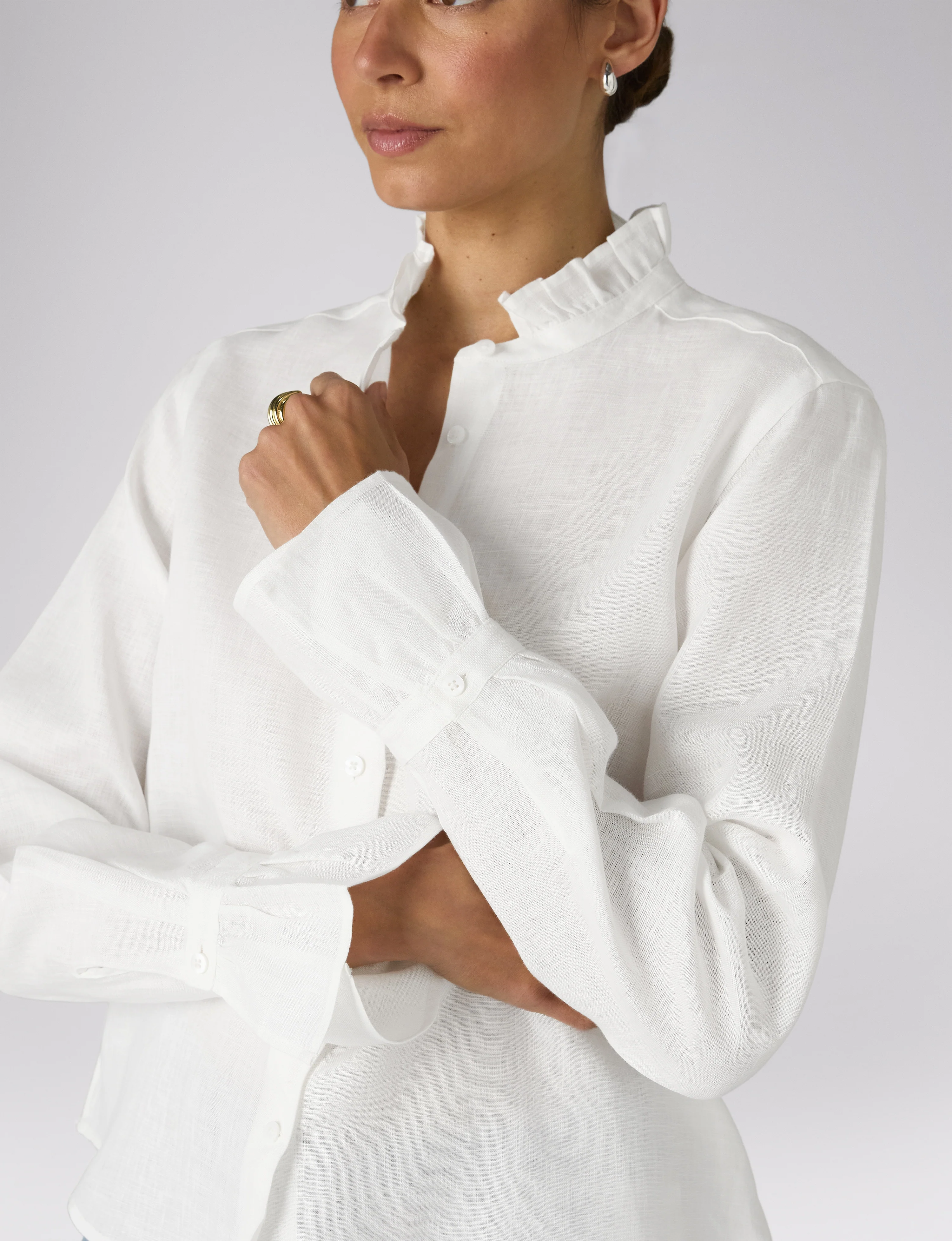 Kew Blouse: Linen, White - With Nothing Underneath
