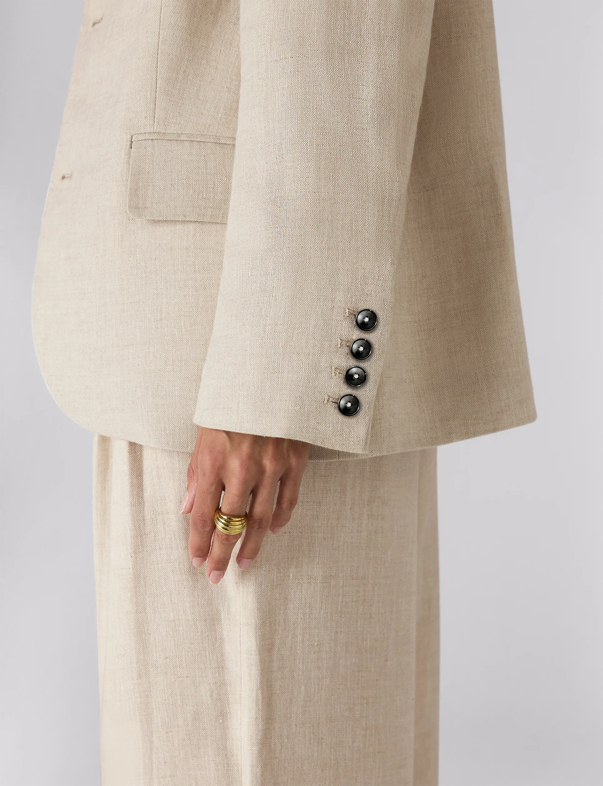 Hutton Blazer: Linen, Oatmeal - With Nothing Underneath
