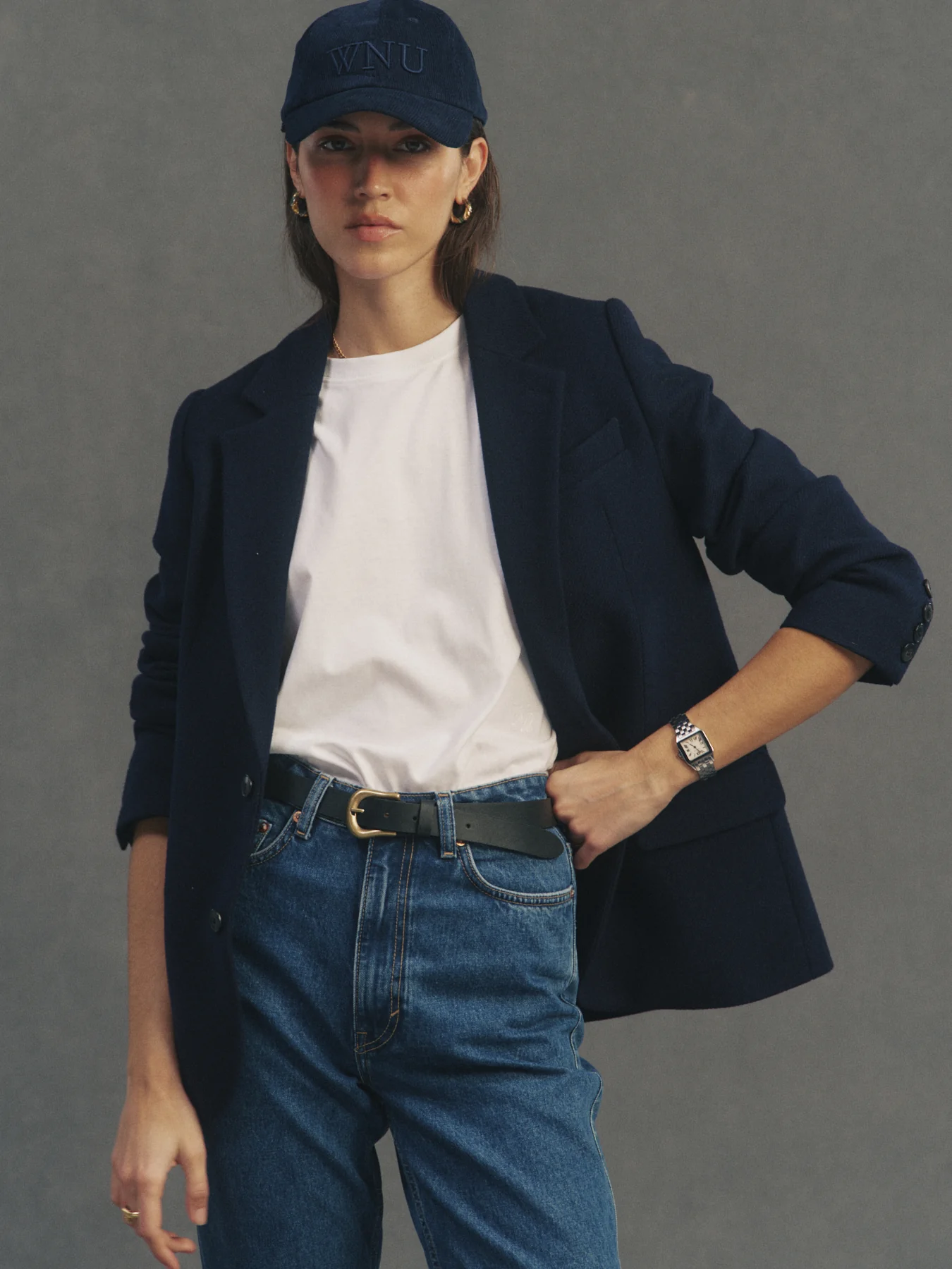 Hutton Blazer: Wool, Navy Blue - With Nothing Underneath