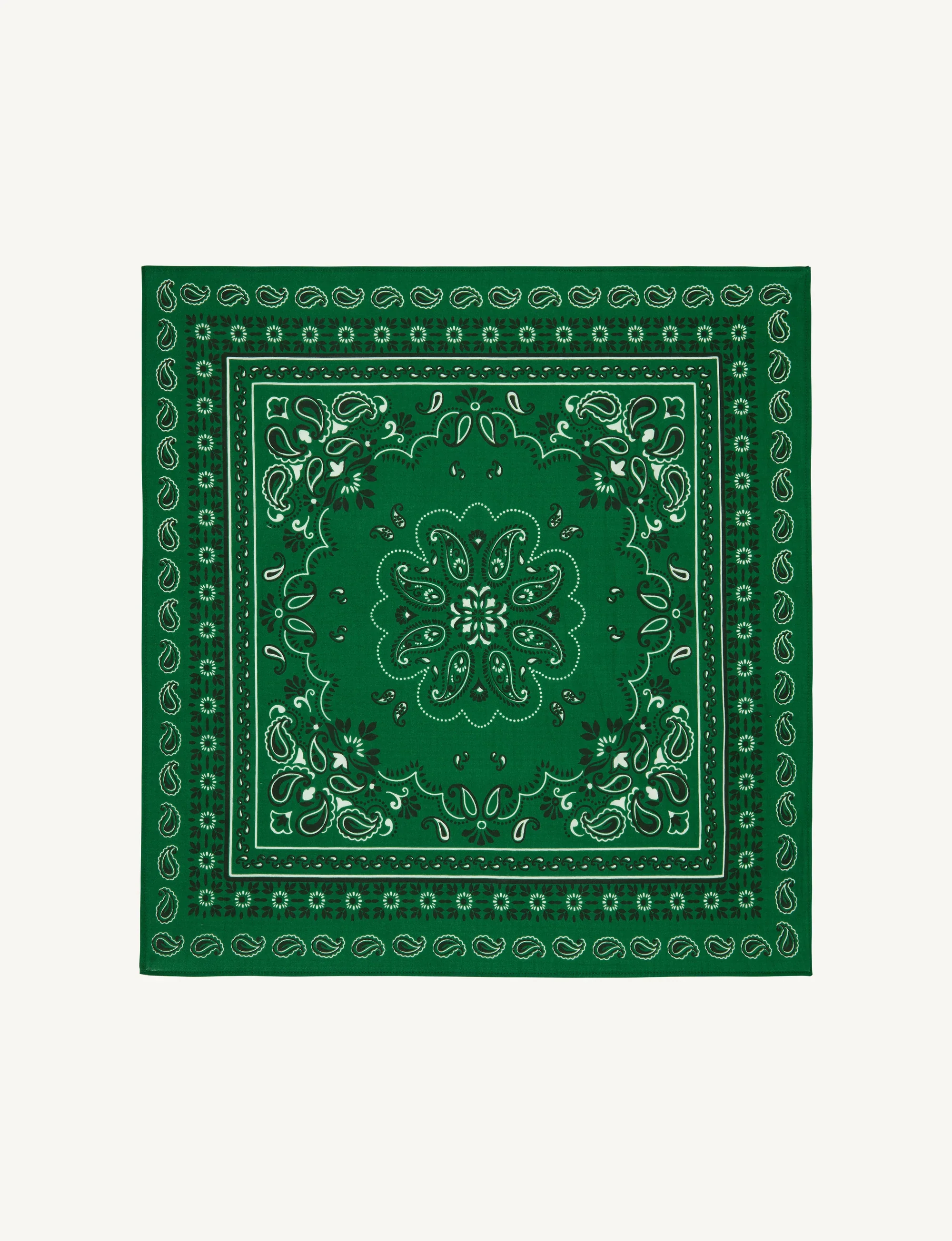 Neckerchief: Cotton, Green Paisley - With Nothing Underneath