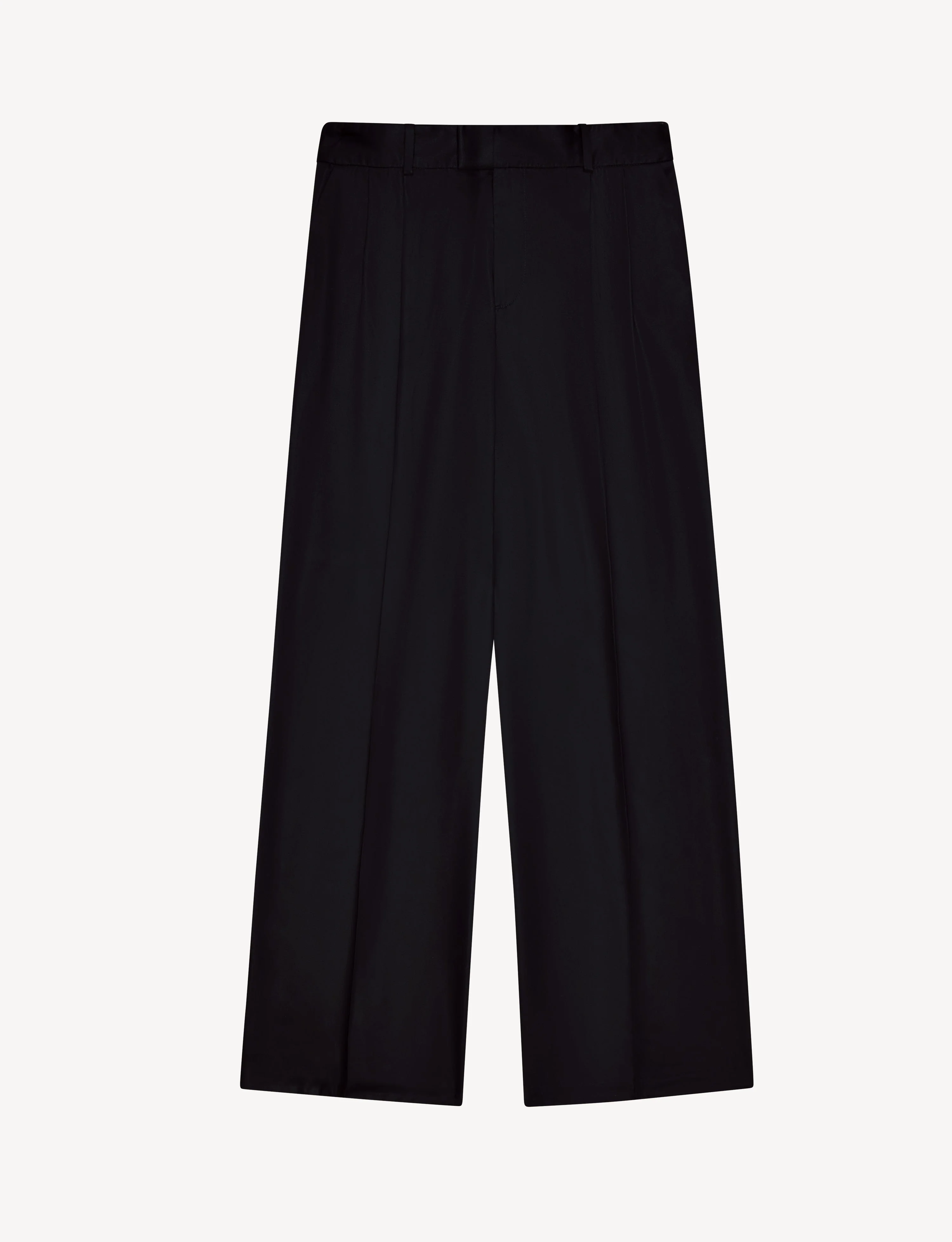 Rampling Trouser: TENCEL™ Lyocell Satin, Black - With Nothing Underneath