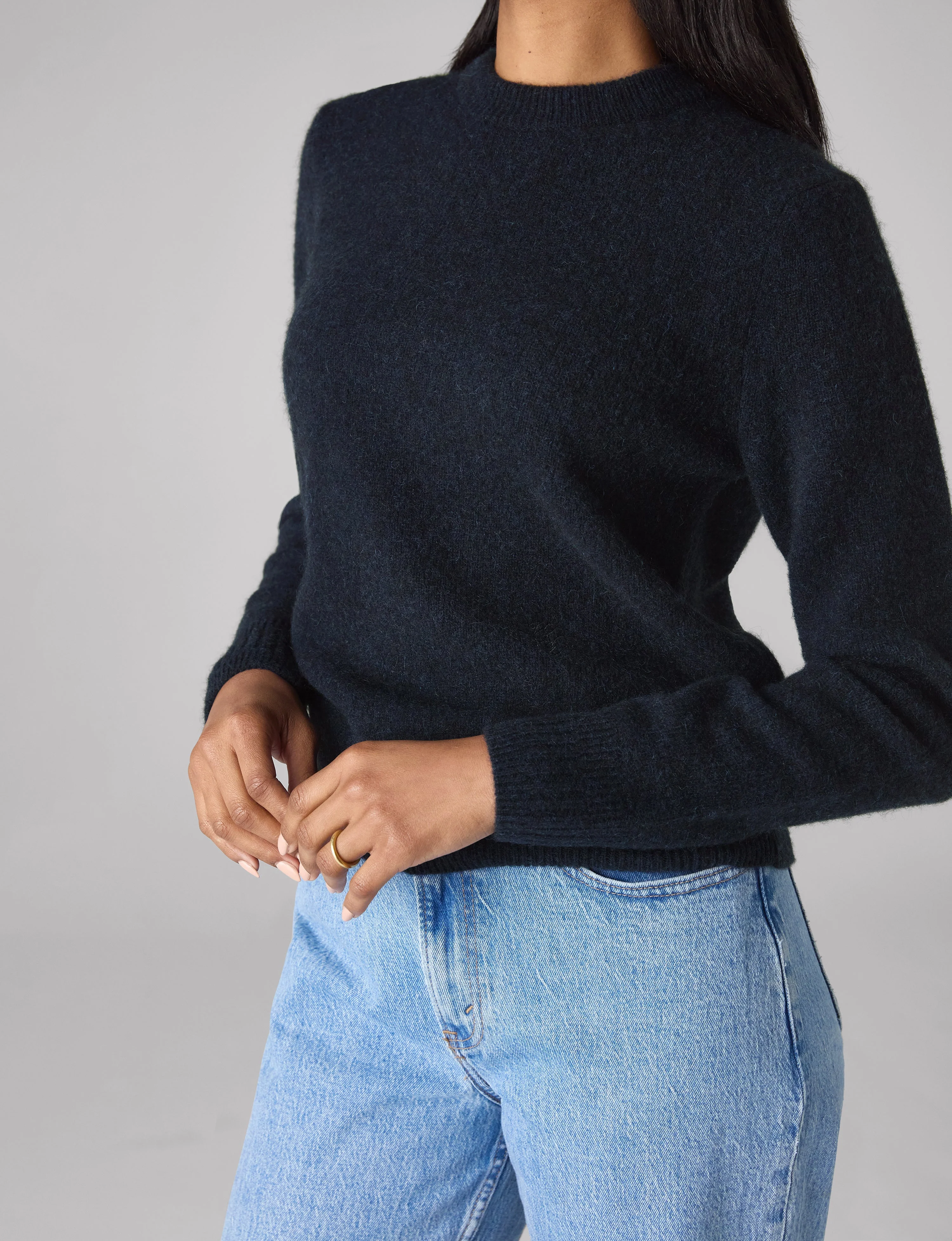Mull Crew: Yak Wool, Navy Blue - With Nothing Underneath