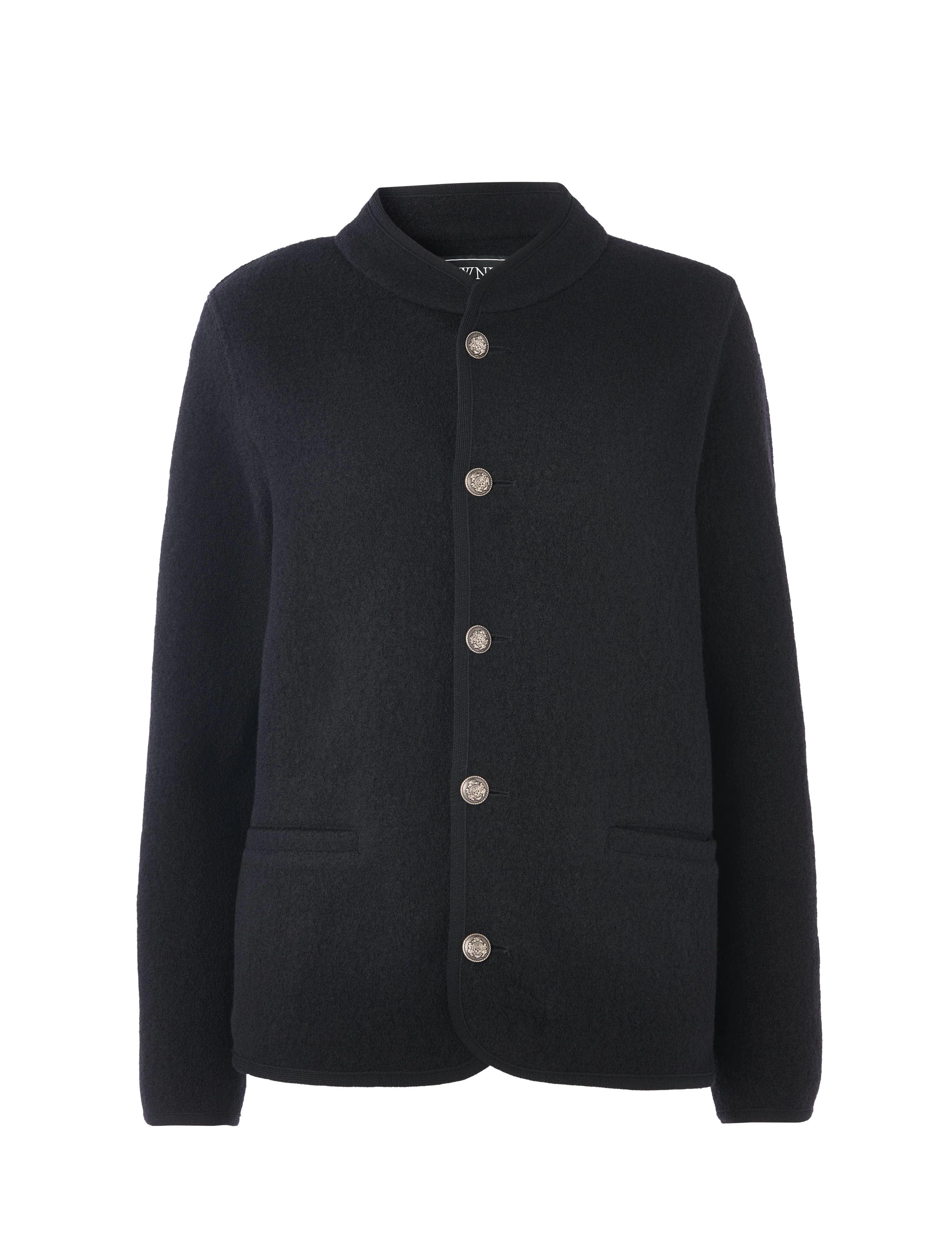 St James Jacket: Boiled Wool, Black - With Nothing Underneath