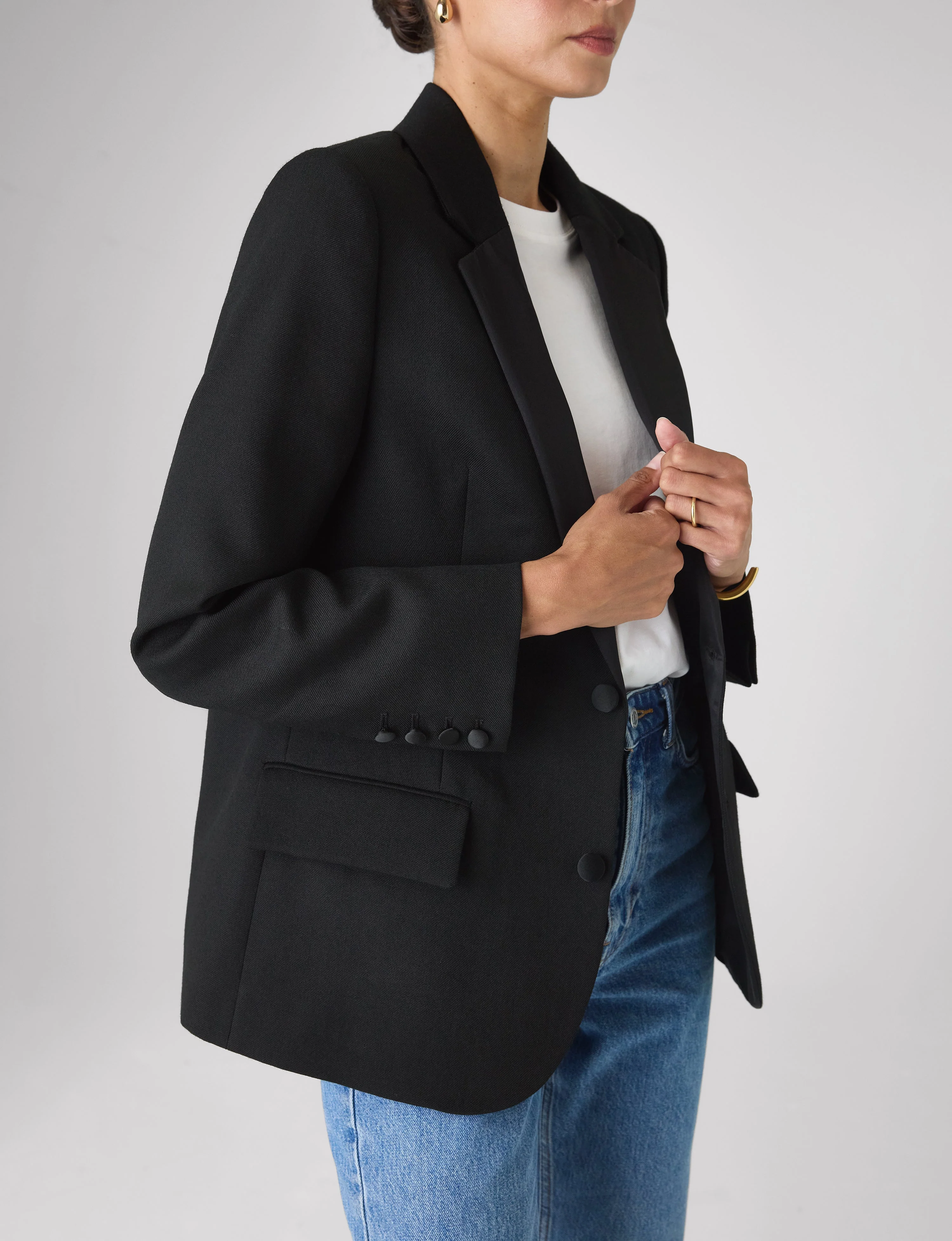 Hutton Tuxedo: Wool, Black - With Nothing Underneath