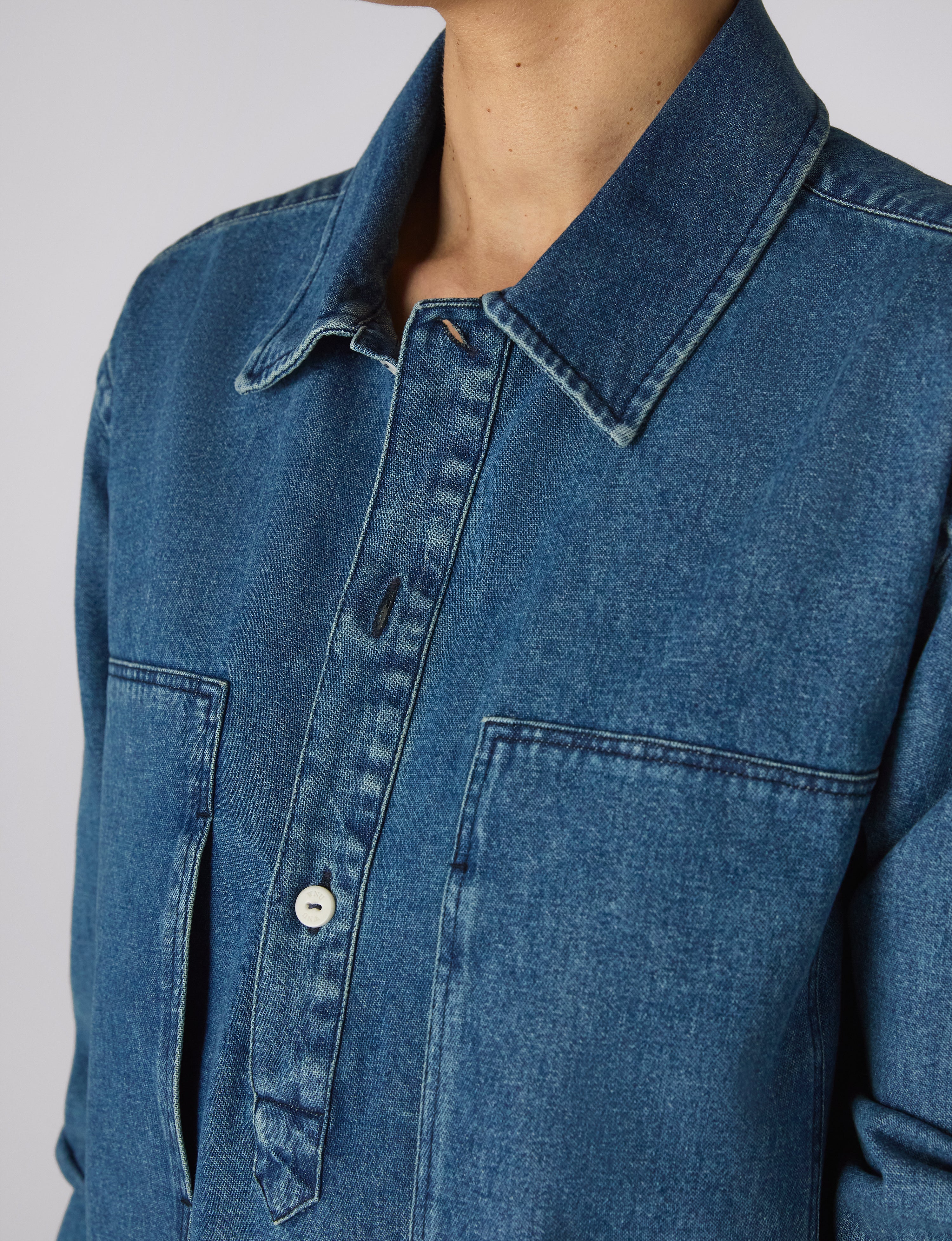Serge Dress: Denim, Mid Blue - With Nothing Underneath