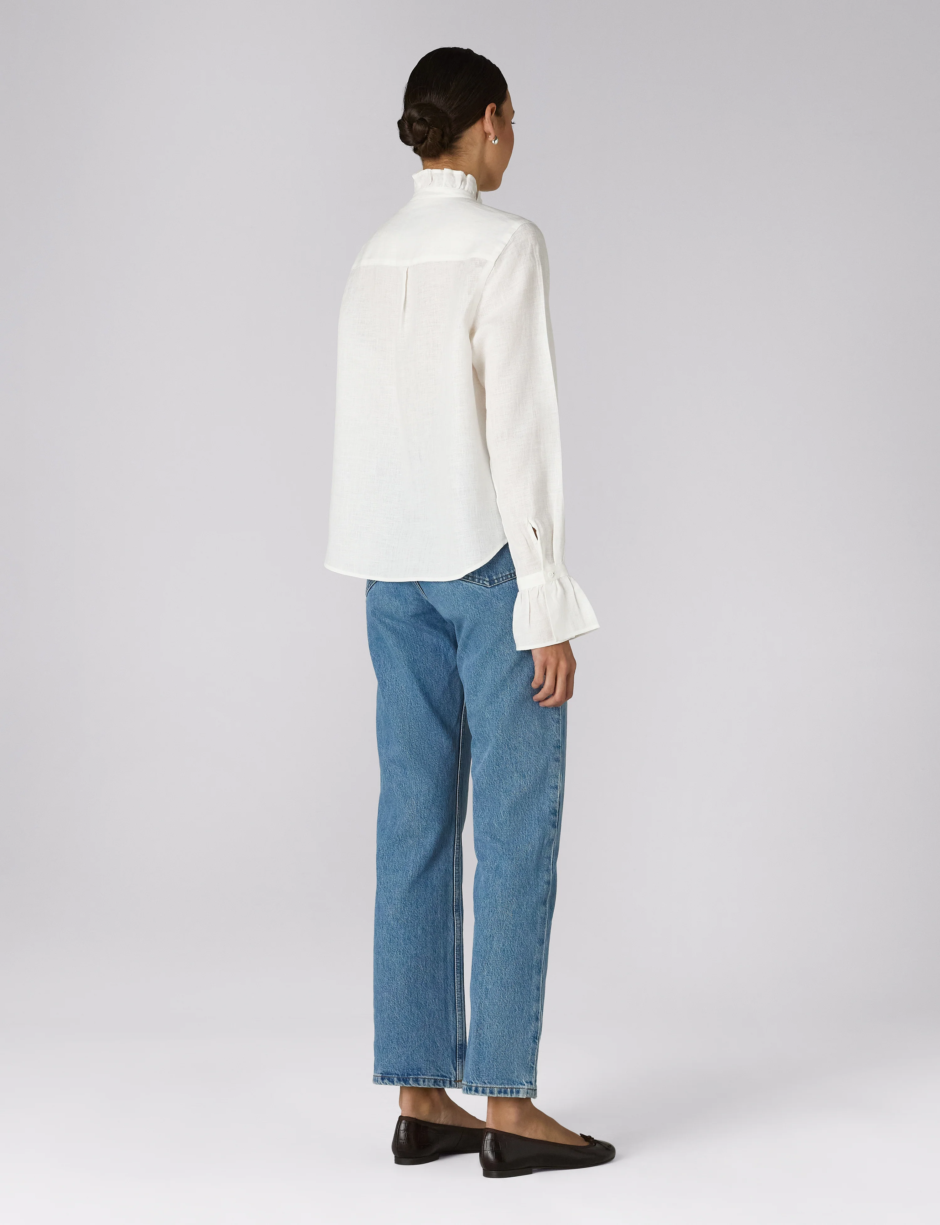 Kew Blouse: Linen, White - With Nothing Underneath