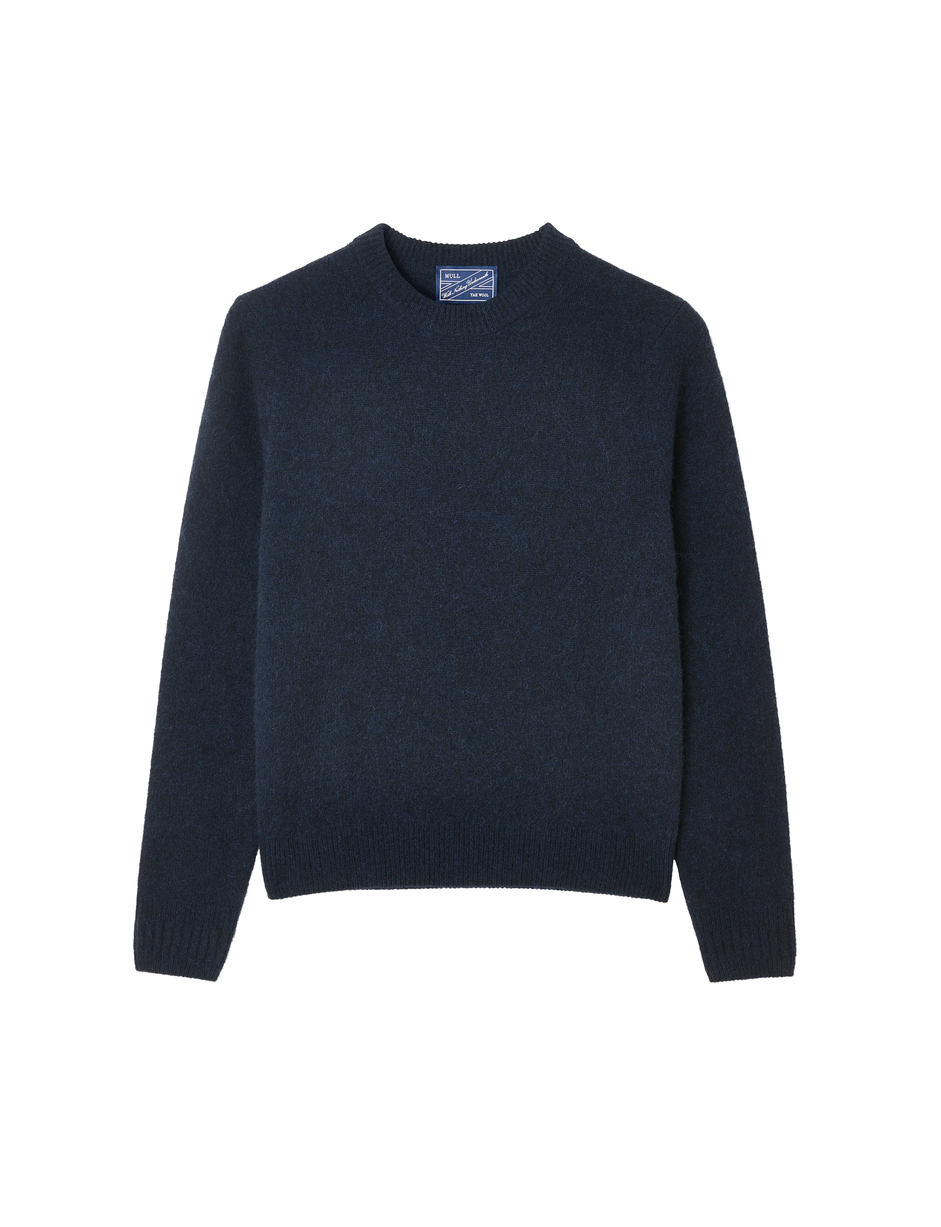 Mull Crew: Yak Wool, Navy Blue - With Nothing Underneath