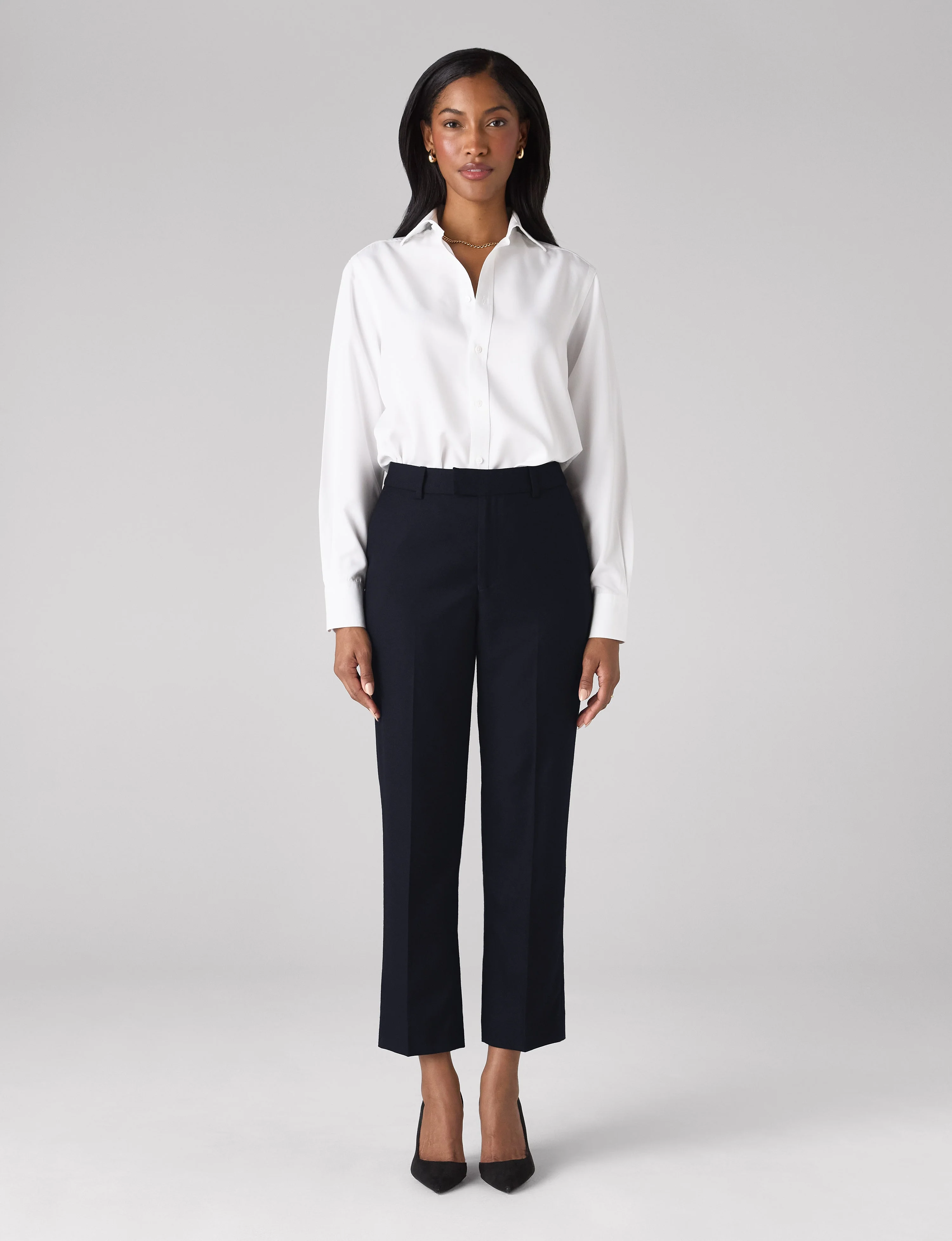 Regent Cigarette Trouser: Wool, Navy - With Nothing Underneath