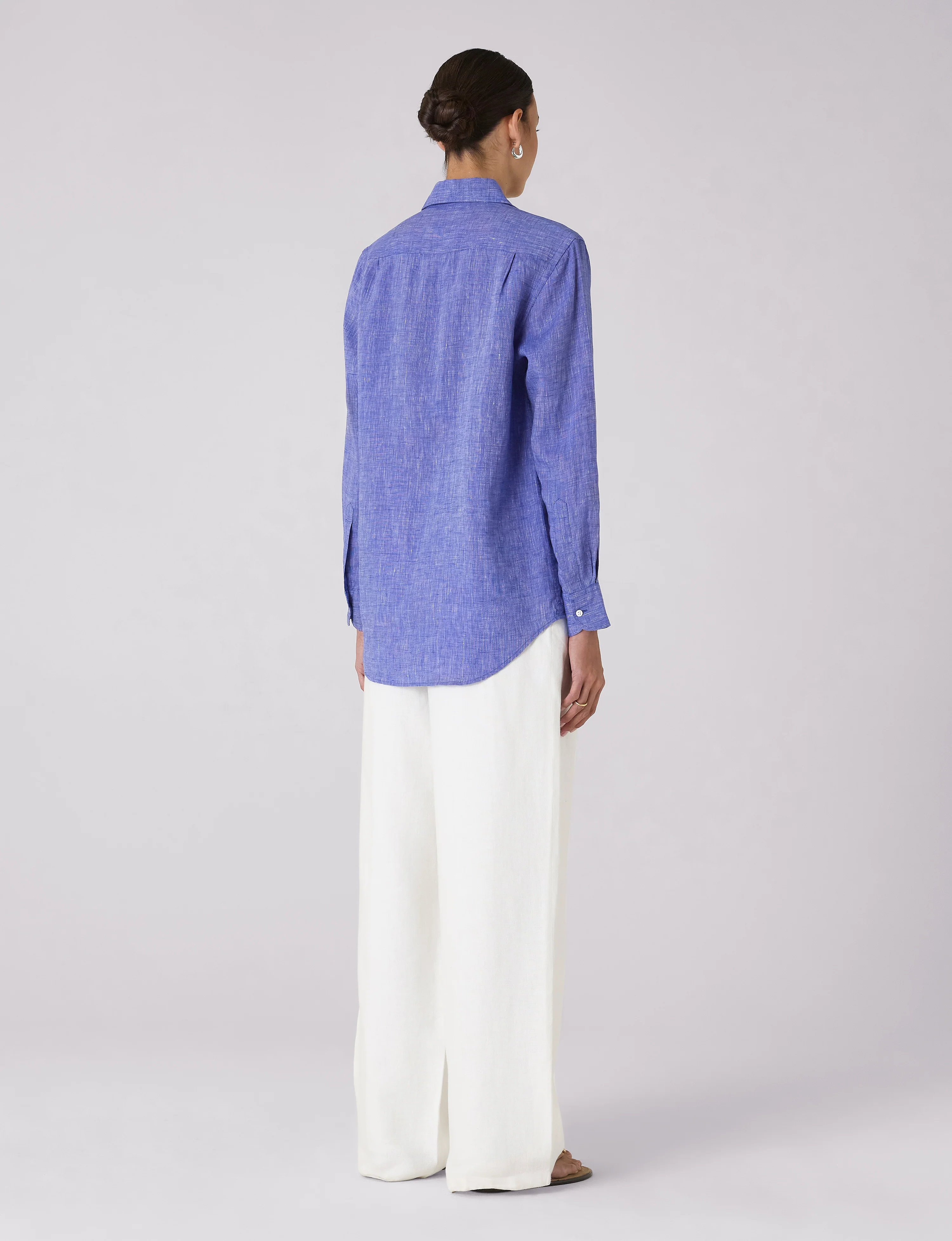 The Boyfriend: Linen, Lapis Blue - With Nothing Underneath