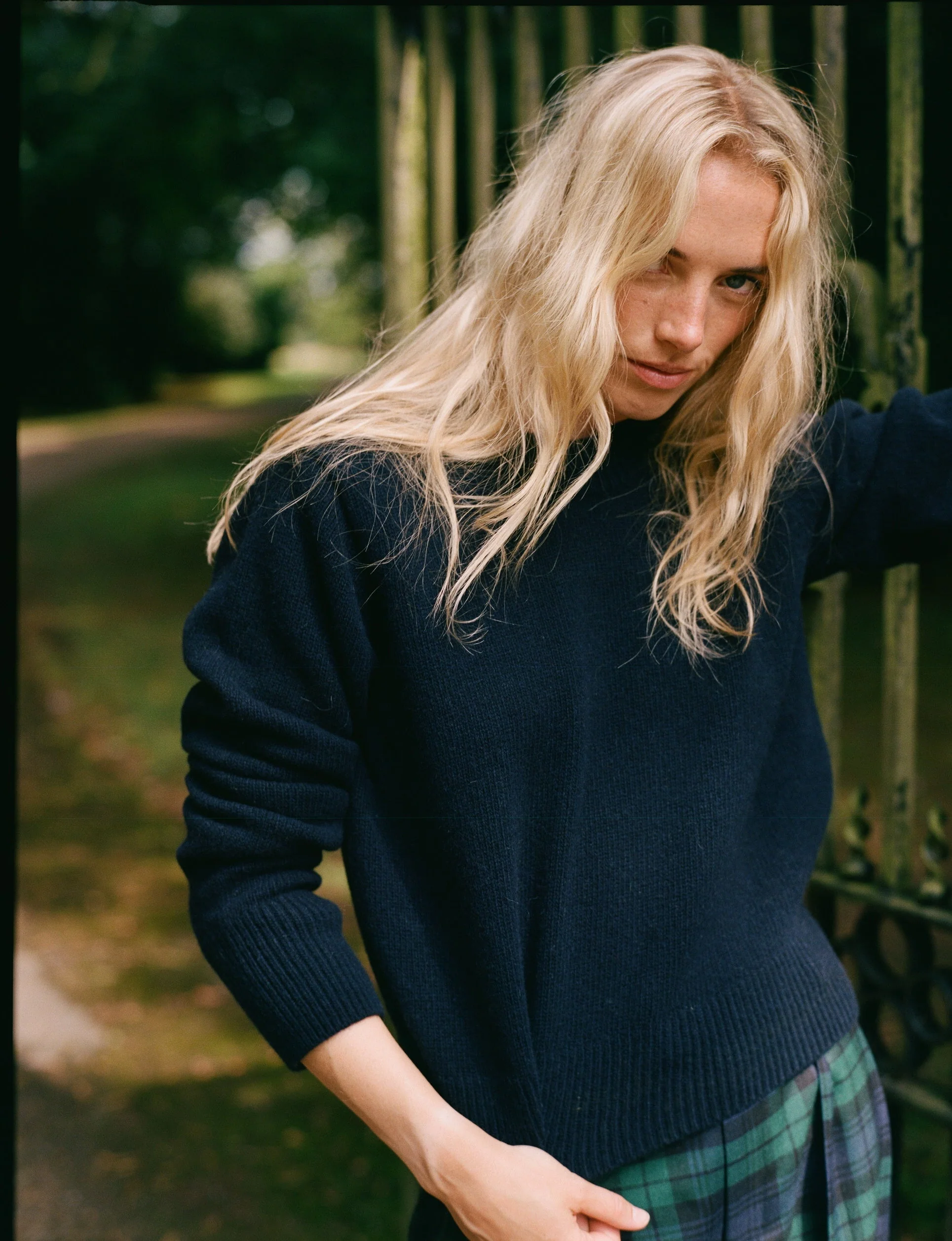Devon Jumper: Wool, Navy Blue - With Nothing Underneath